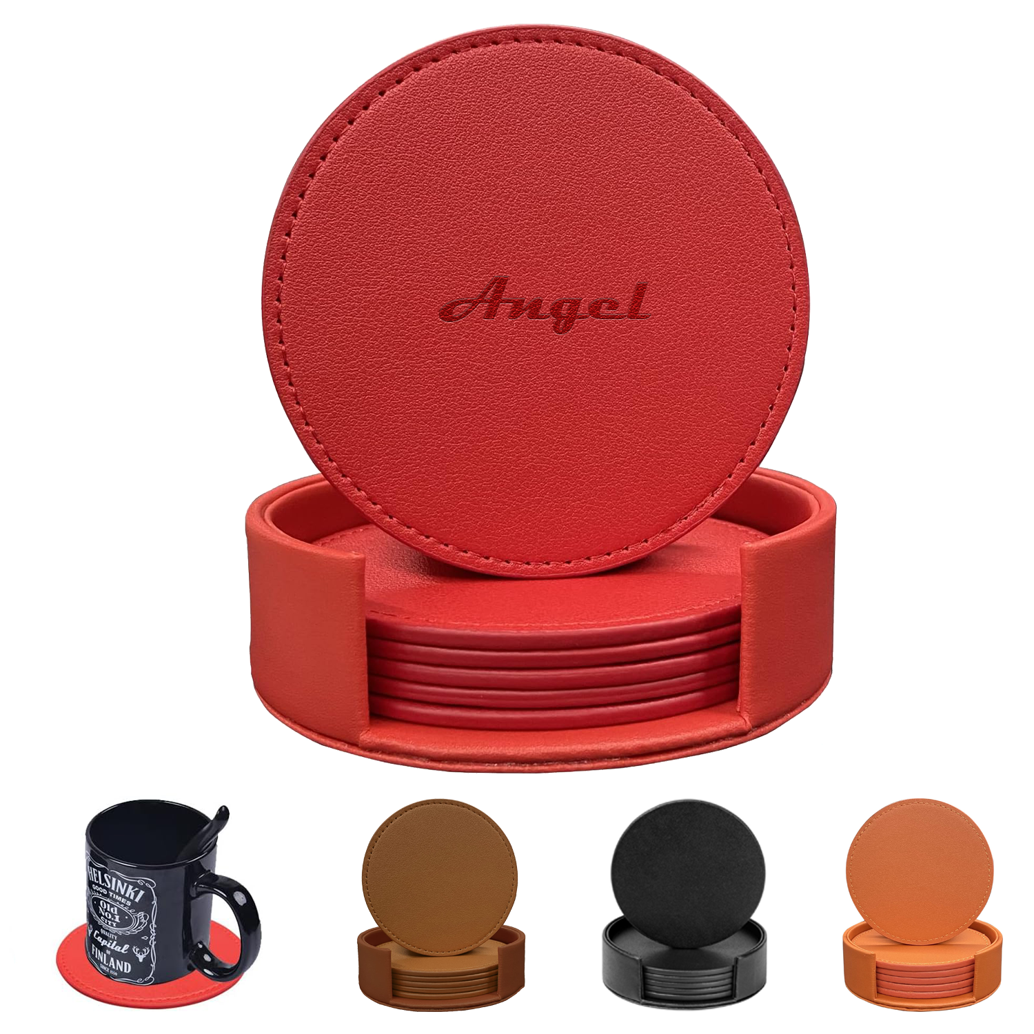 Pu Round Coaster Set 9