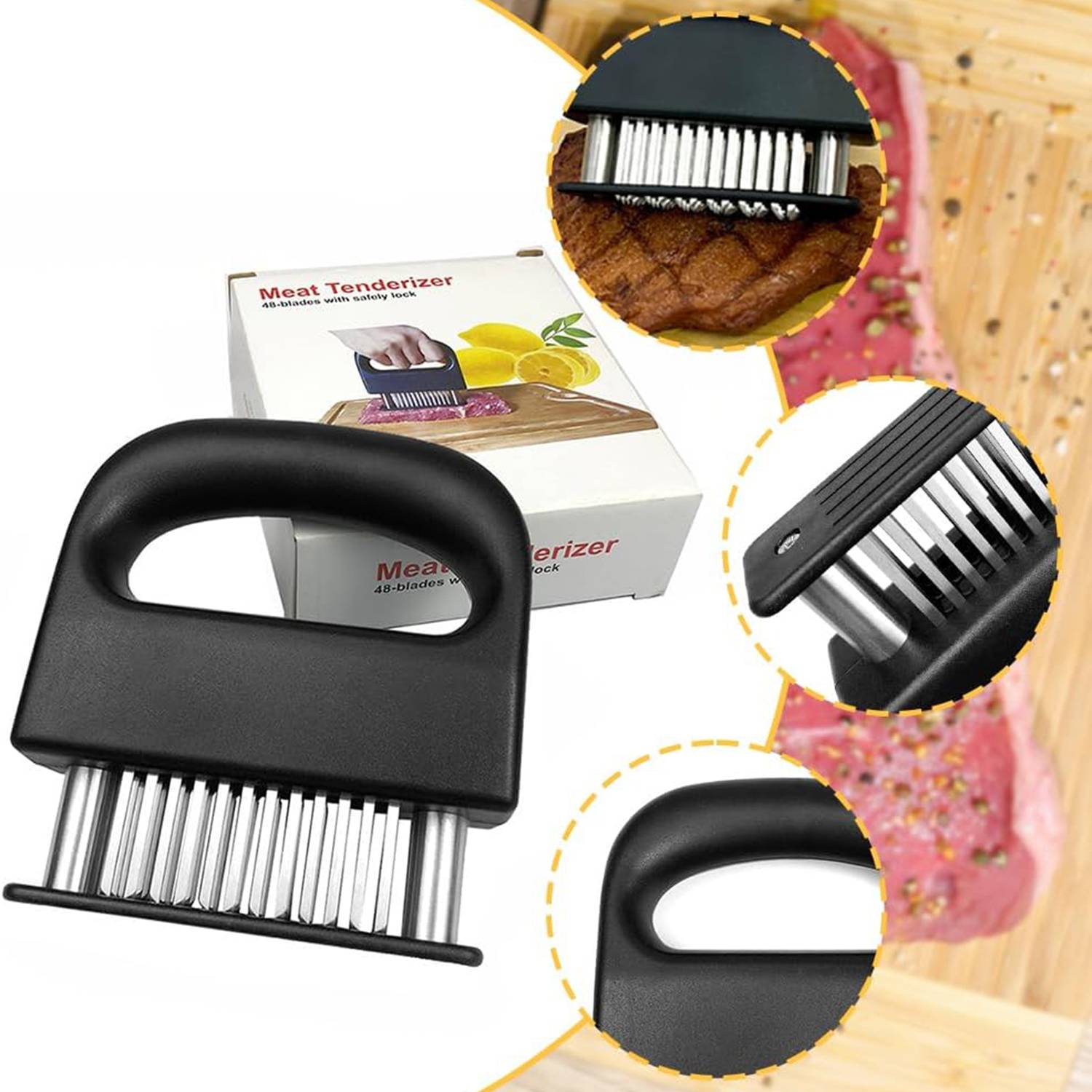 Premium Stainless Steel 48-Blade Meat Tenderizer 7