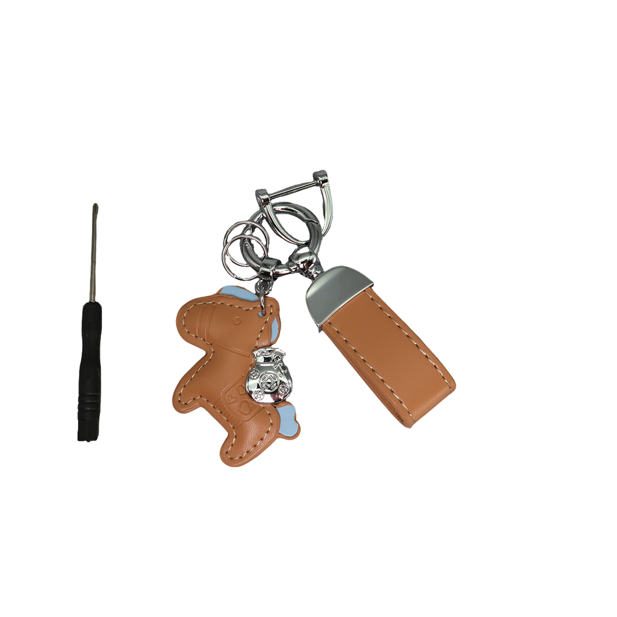 Polyurethane Pony Figure Key Ring With Strap 6.7" Length 18