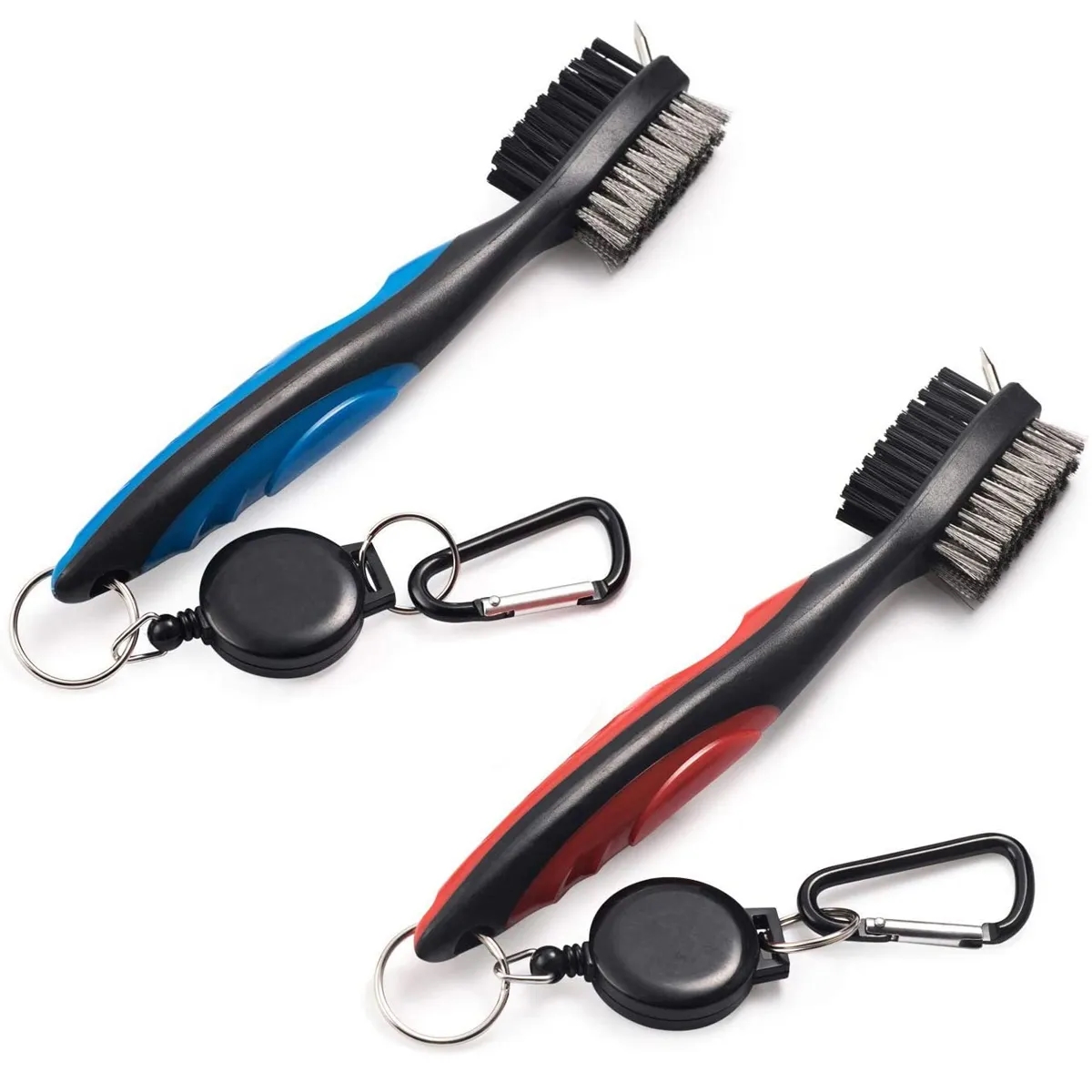 Golf Club Brush Groove Cleaner With Retractable Zip-Line 1