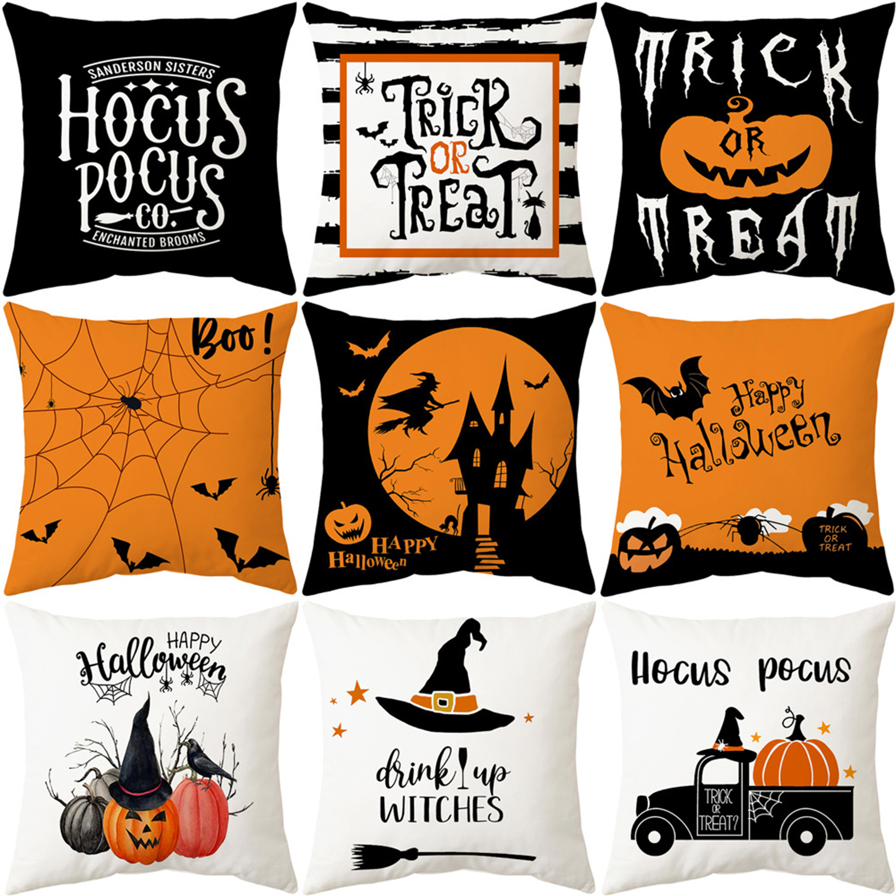 4 Pcs Halloween Decorations Pillow Covers Set 2