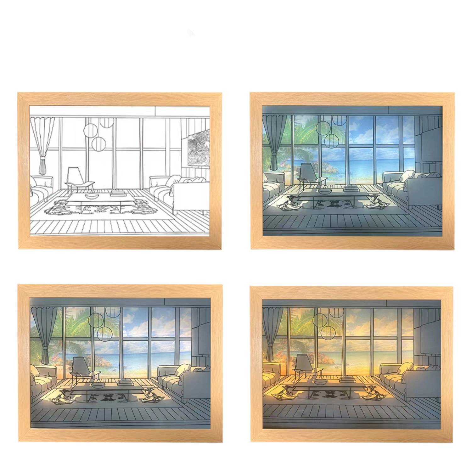 LED Picture Frame Night Light Ornament Decorative Mural 4