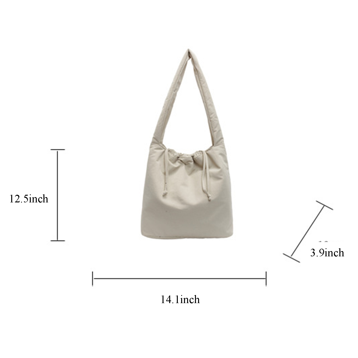Lightweight Nylon Drawstring Shoulder Tote Bag 1