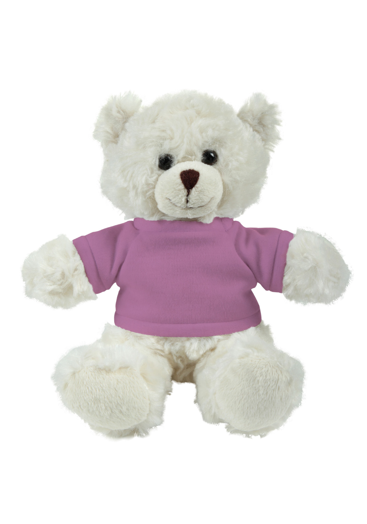 soft plush  Cream Curly Sitting Bear with t-shirt 18