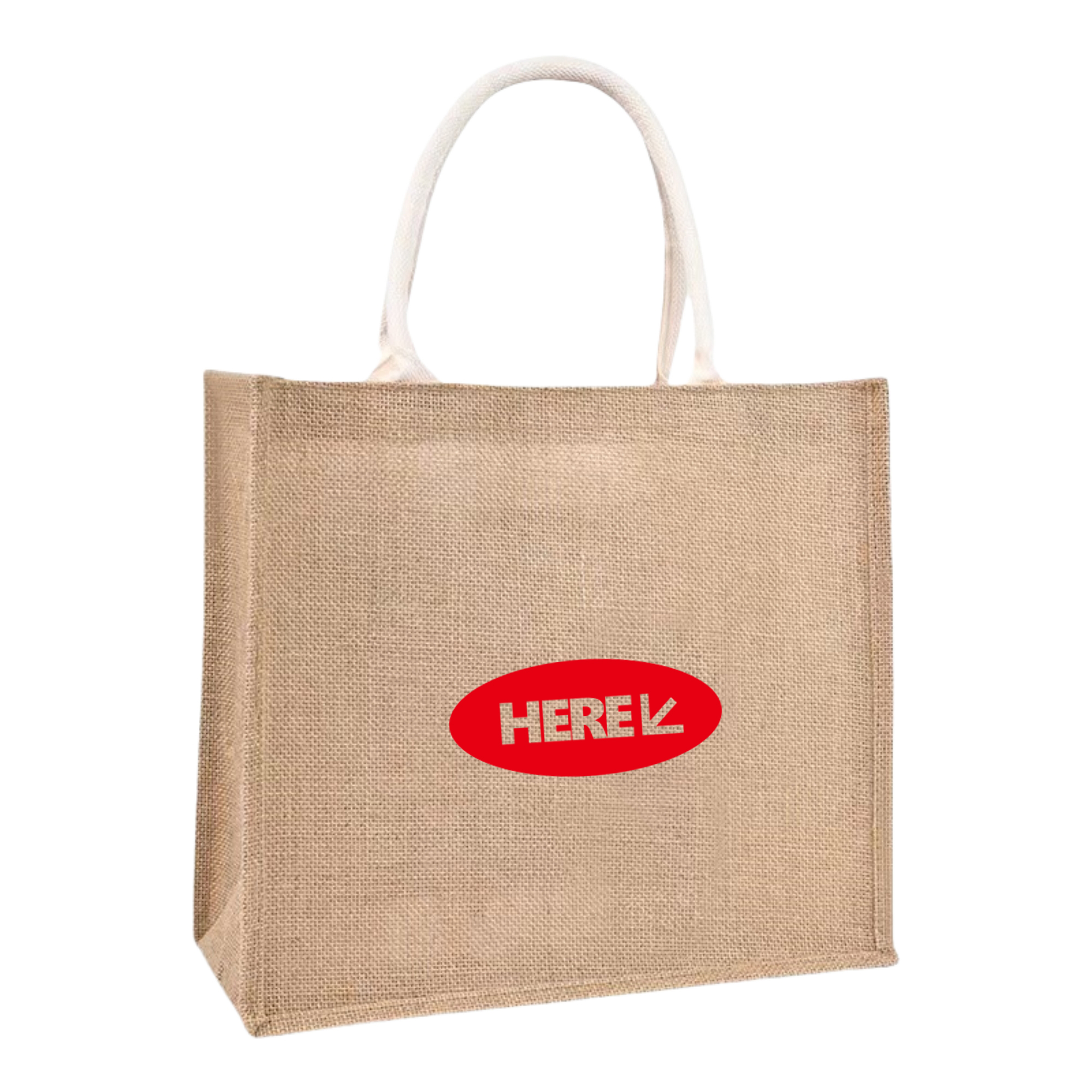 Jute Tote Bags with Handle, custom tote bag with logo imprint 3