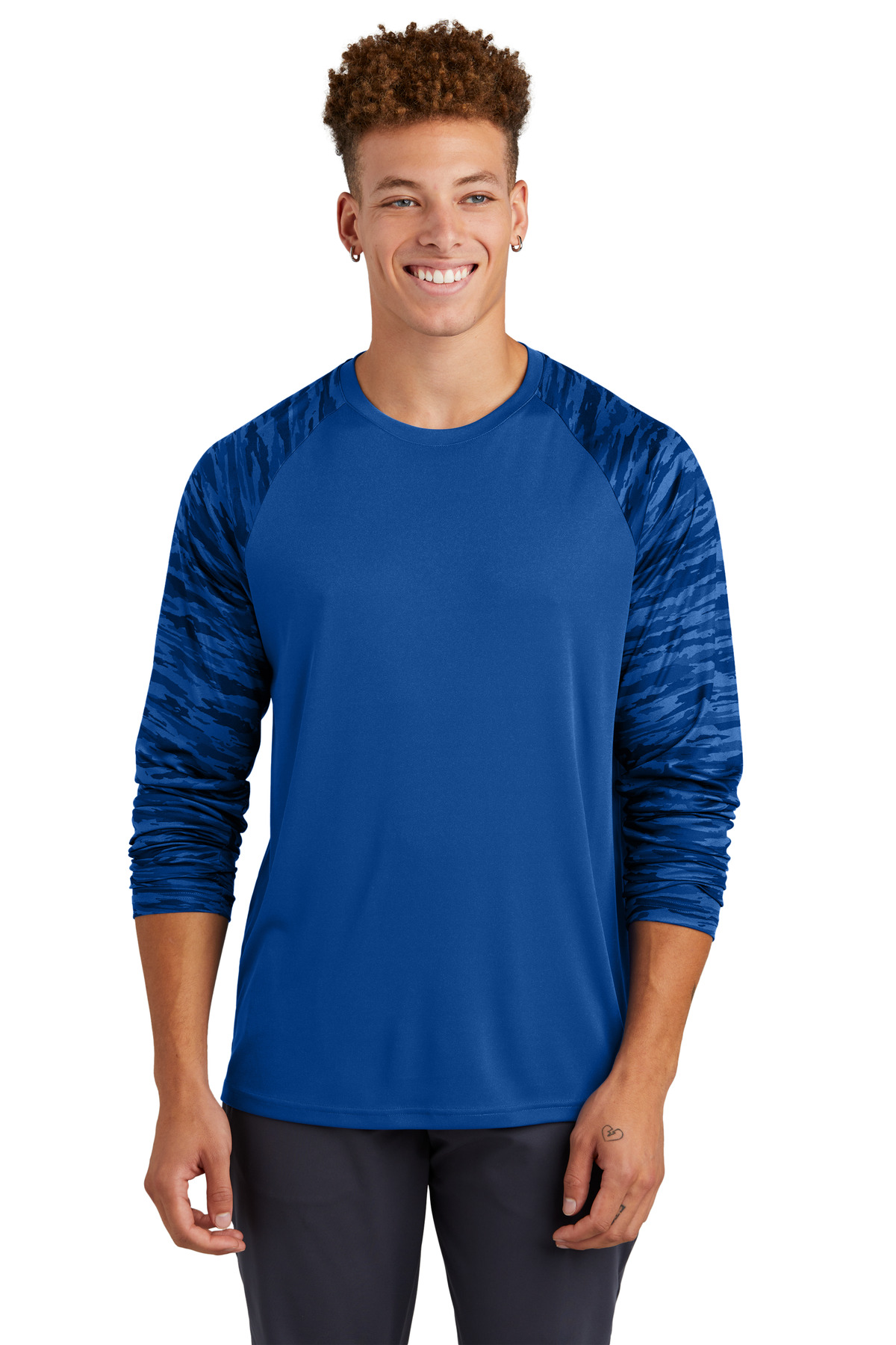 Sport-Tek Drift Camo Colorblock Long Sleeve Tee ST376LS 20