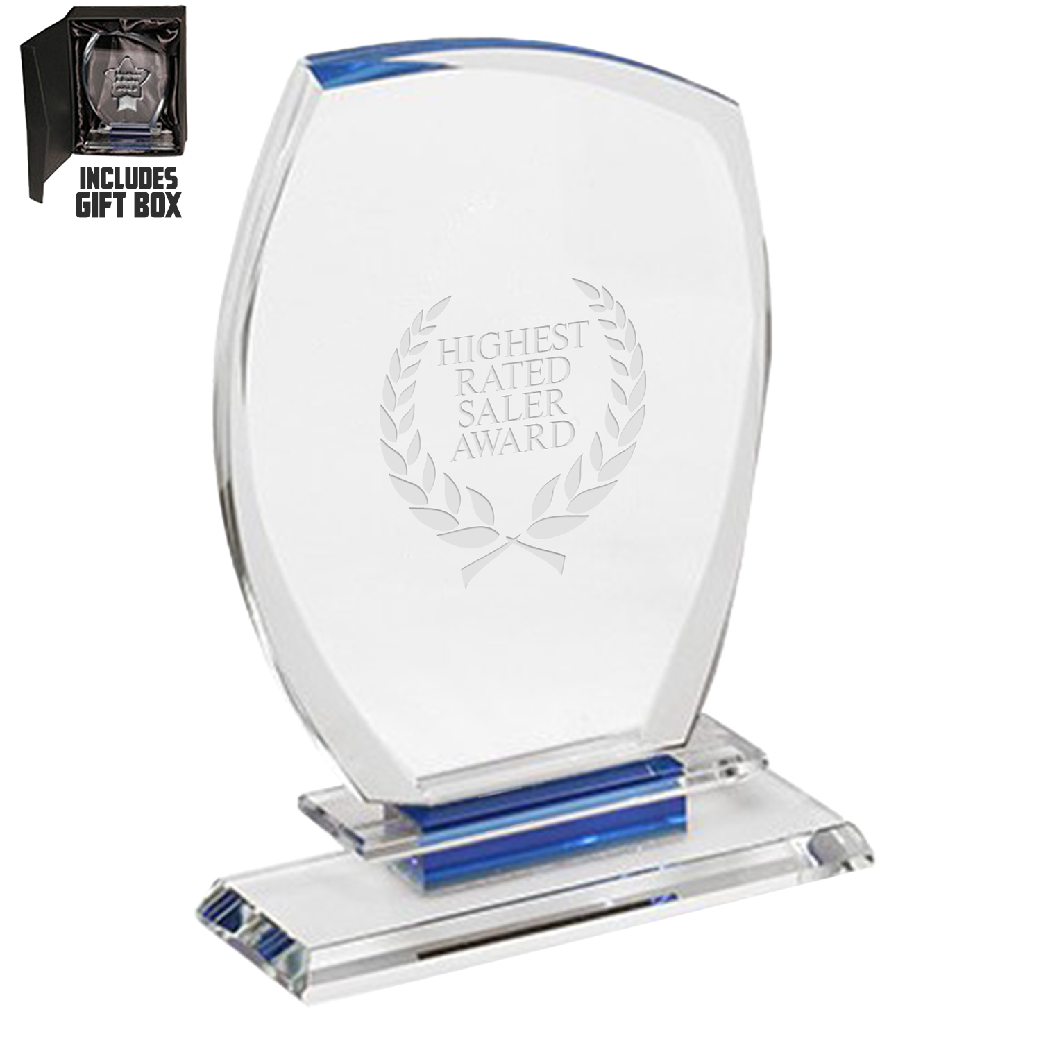Blue Accent Crystal Glass Awards 1