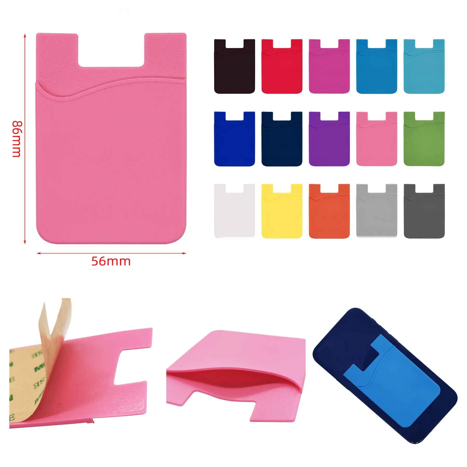 Sticky Credit Card Pocket Holder Silicone Phone Wallet 4
