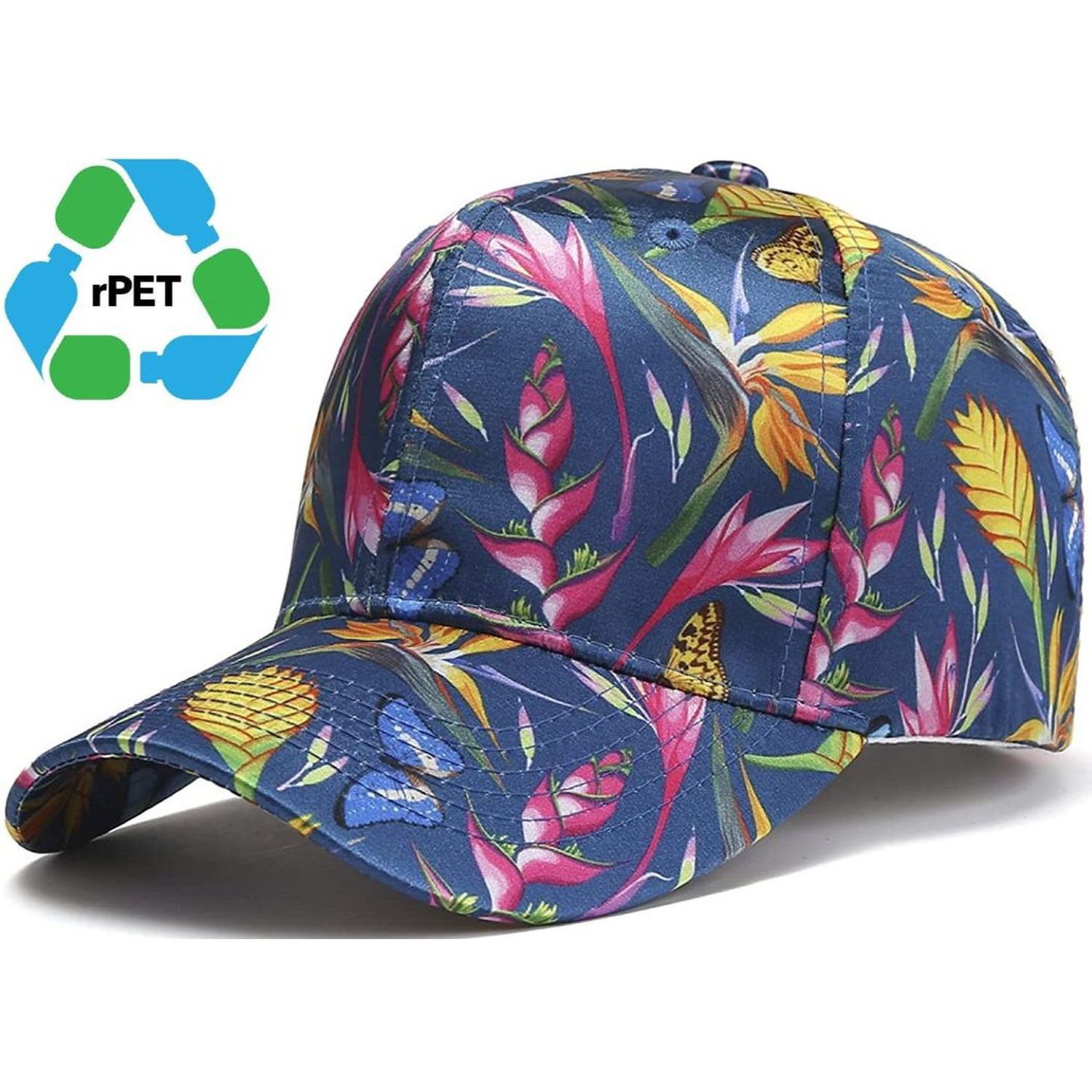 6 Panel Structured rPET Recycled 100% Polyester Sublimation Baseball Cap 4