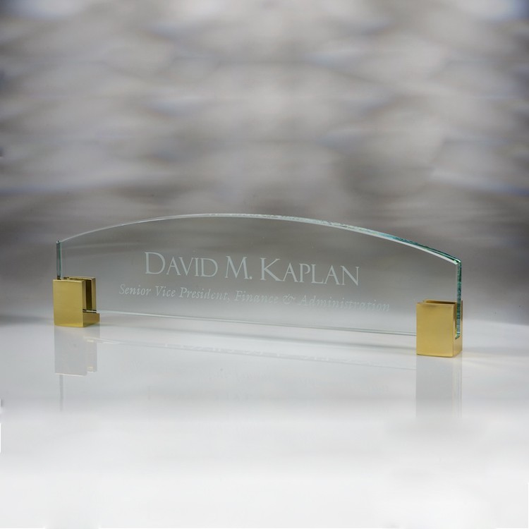 12" Award-Name Plate w/BrassCorners_D625GA 3