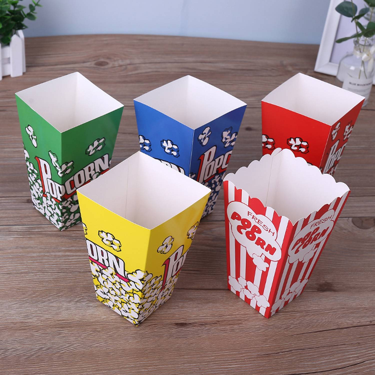 Square Disposable Food Folding Popcorn Paper Box 8