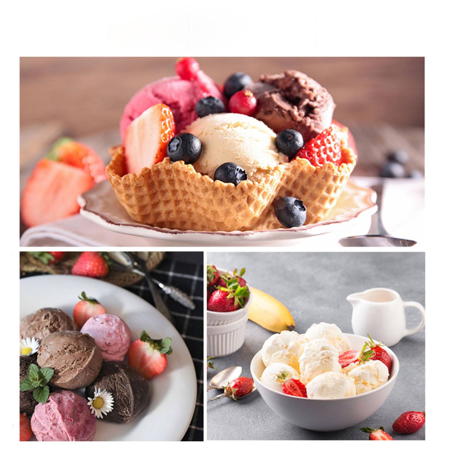 Stainless steel wooden handle ice cream spoon kitchen tool 1