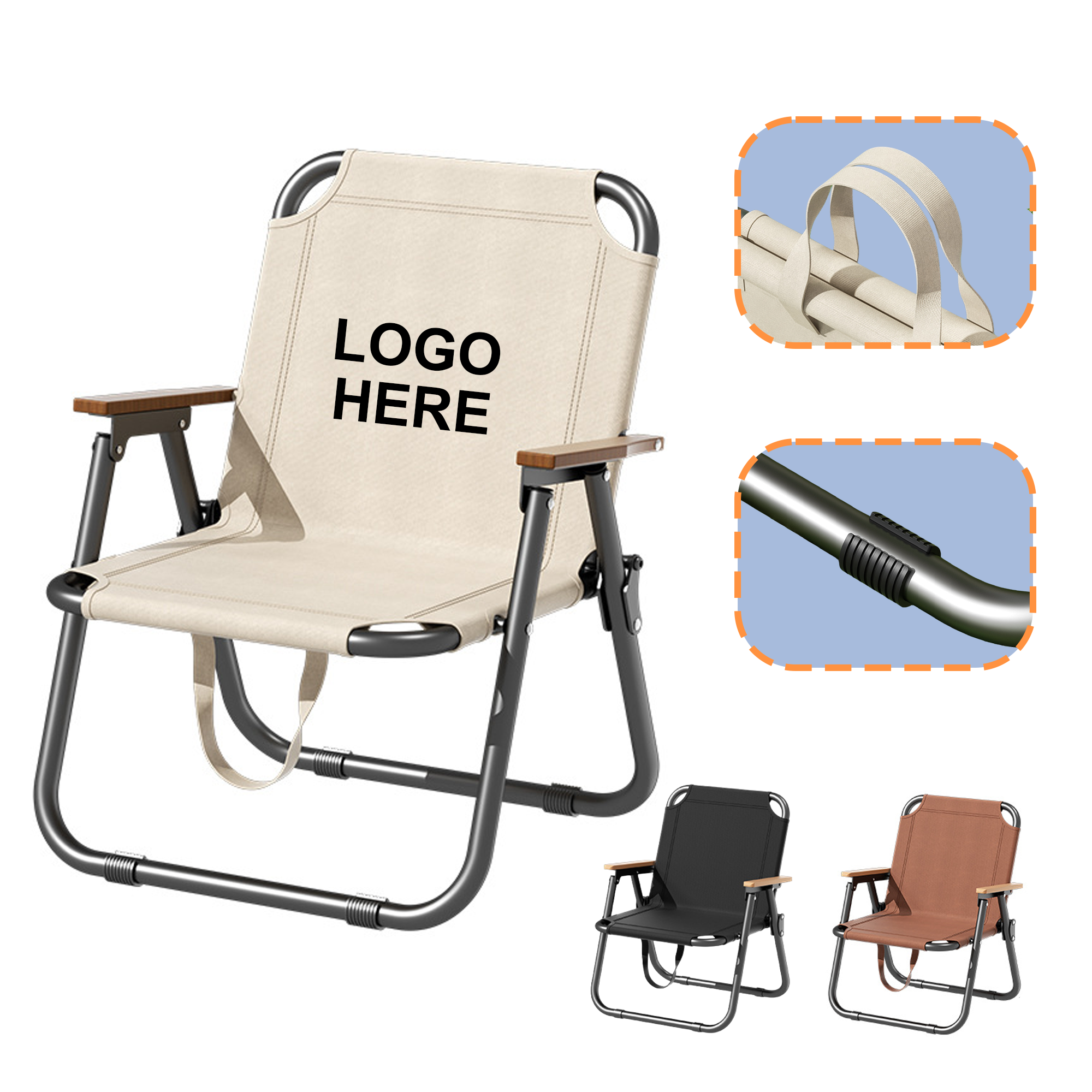 Portable Camping Chair With Hand-Held Rope 2