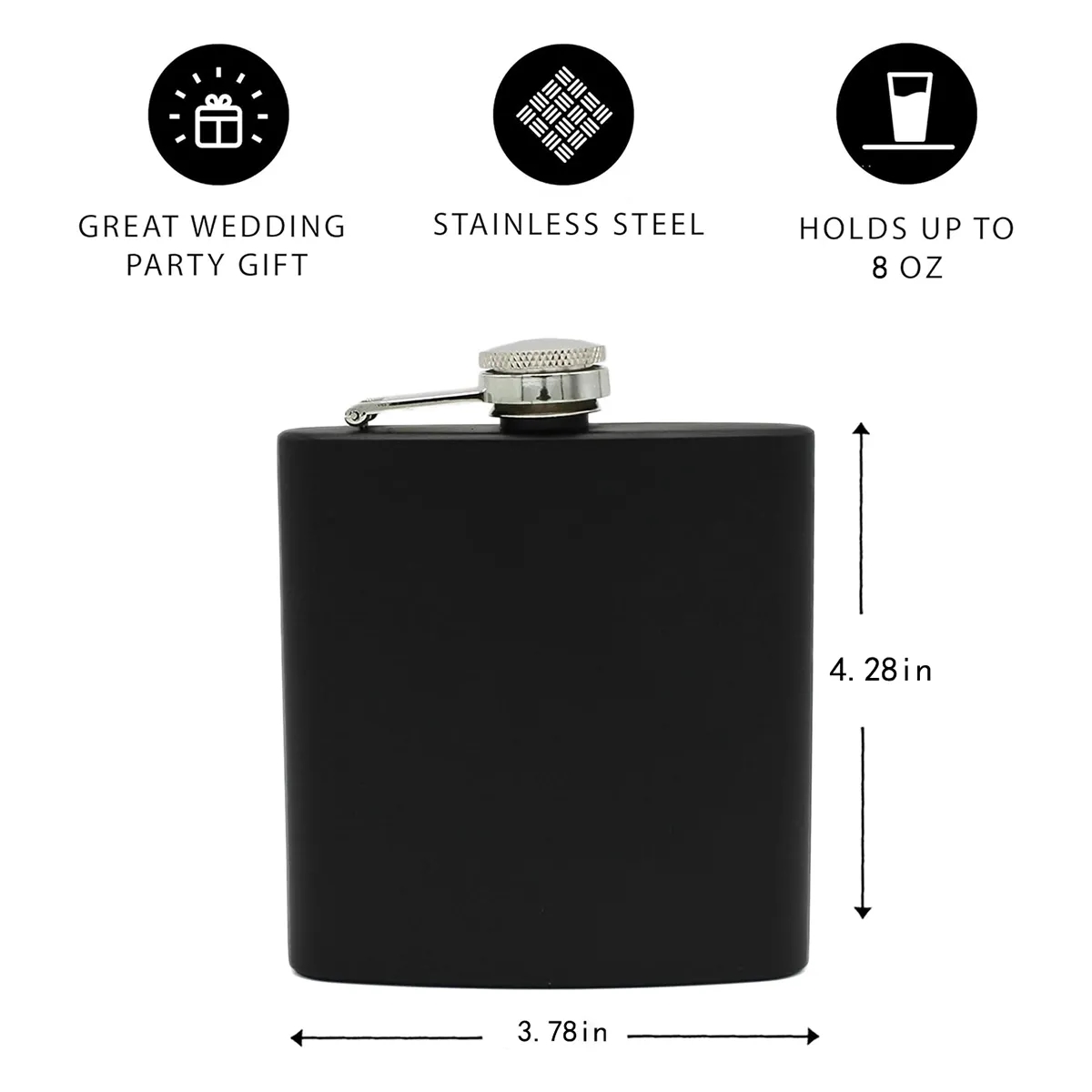 Custom 8oz Stainless Steel Engraved Personalized Flask 4