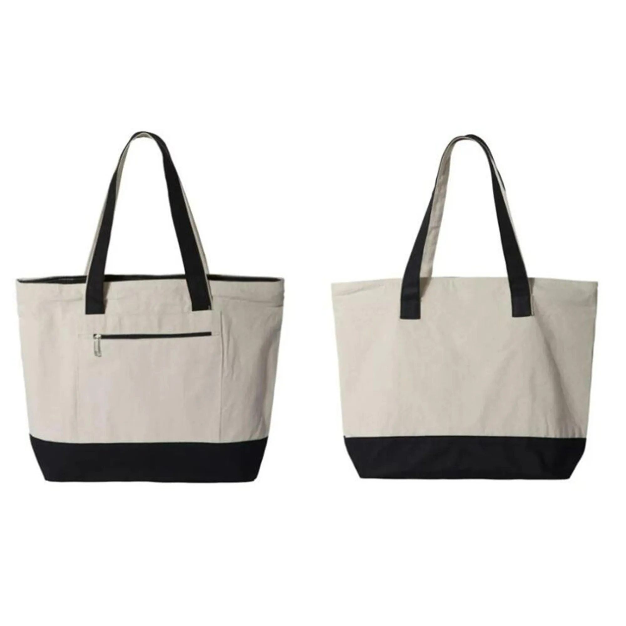 12 Oz Cotton Canvas Zipper Tote Bag 7