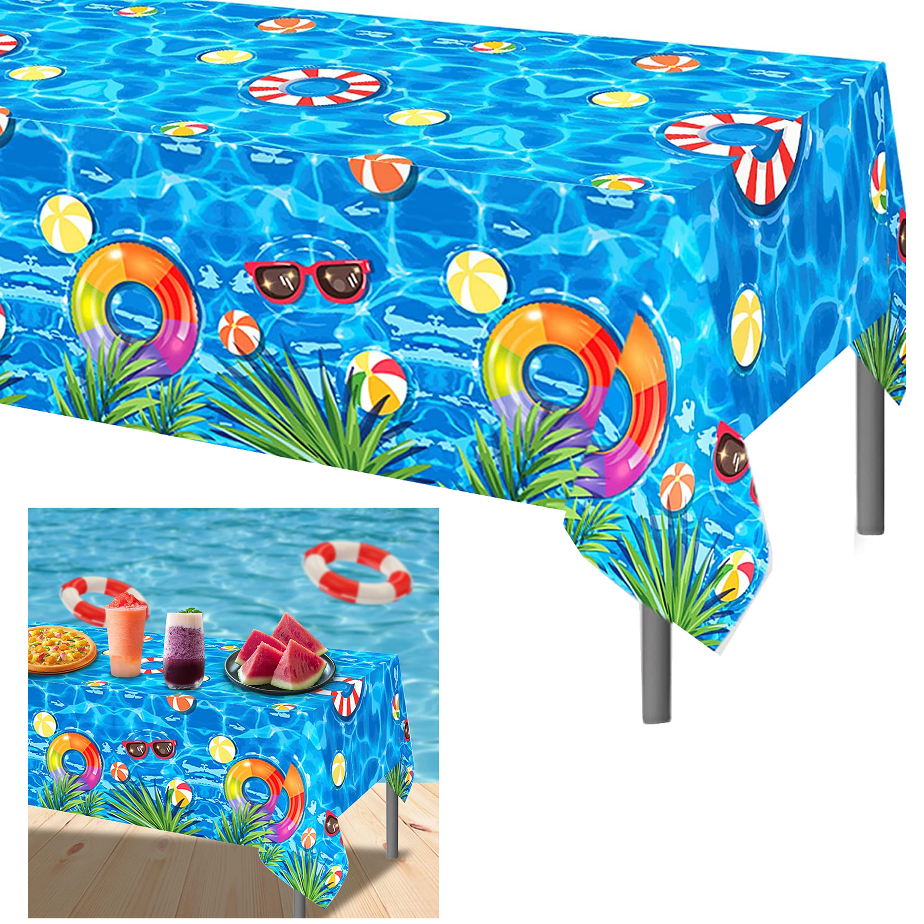 Disposable Pool Party Tablecloth Summer Beach Tablecloth 2