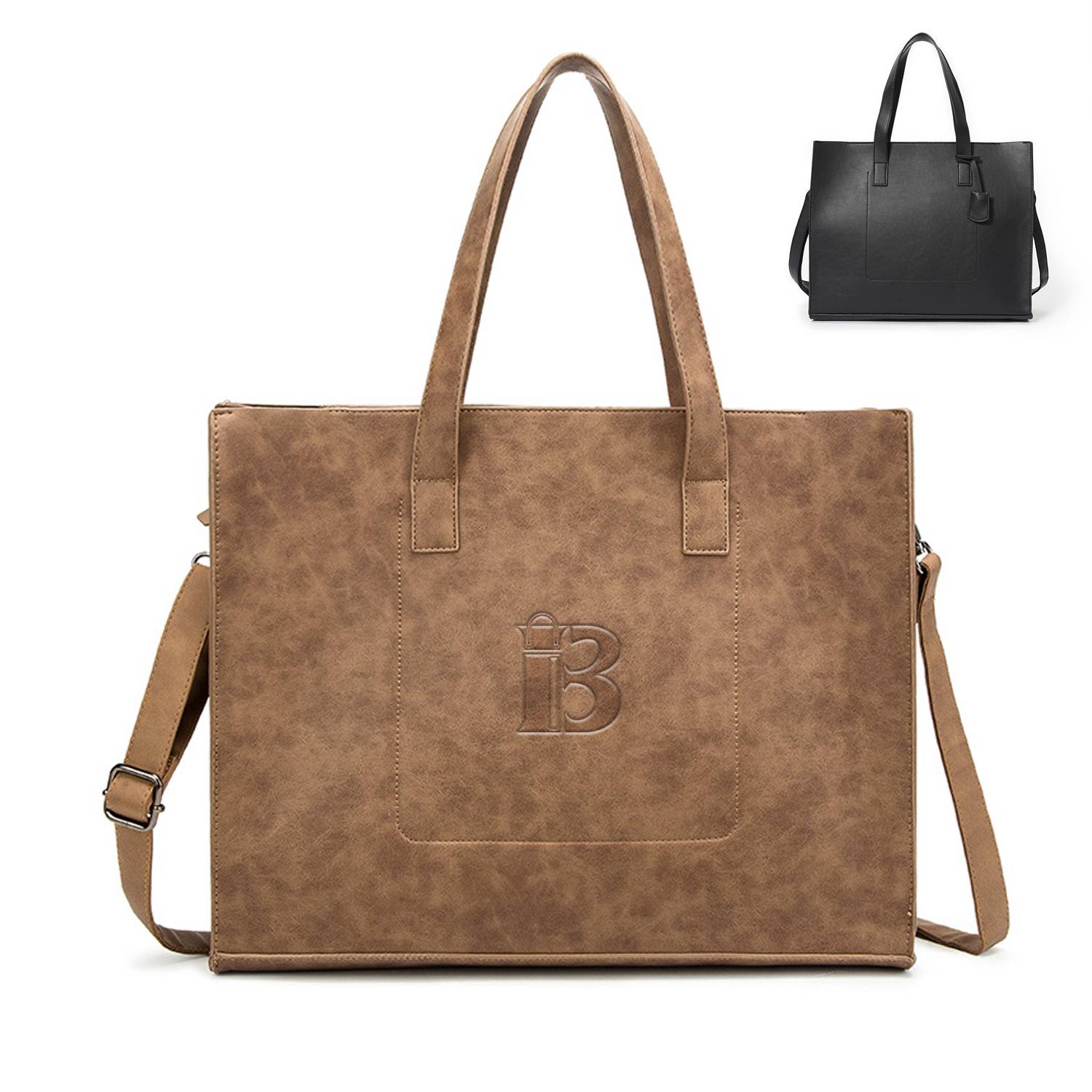PU Leather Women Tote Bag, custom tote bag with logo imprint 1