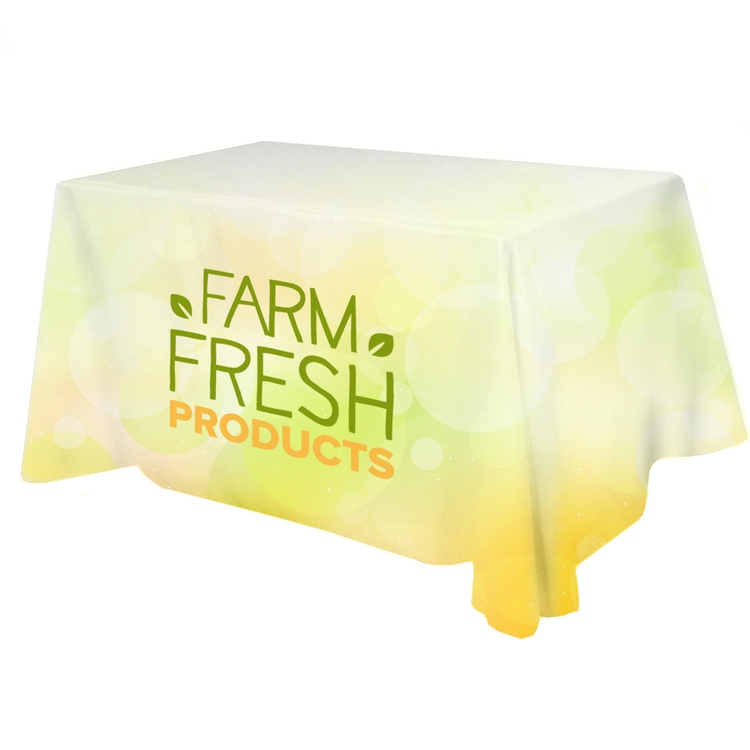 All Over Full Color Dye Sub Table Cover - flat poly 3-sided, fits 4' table 7