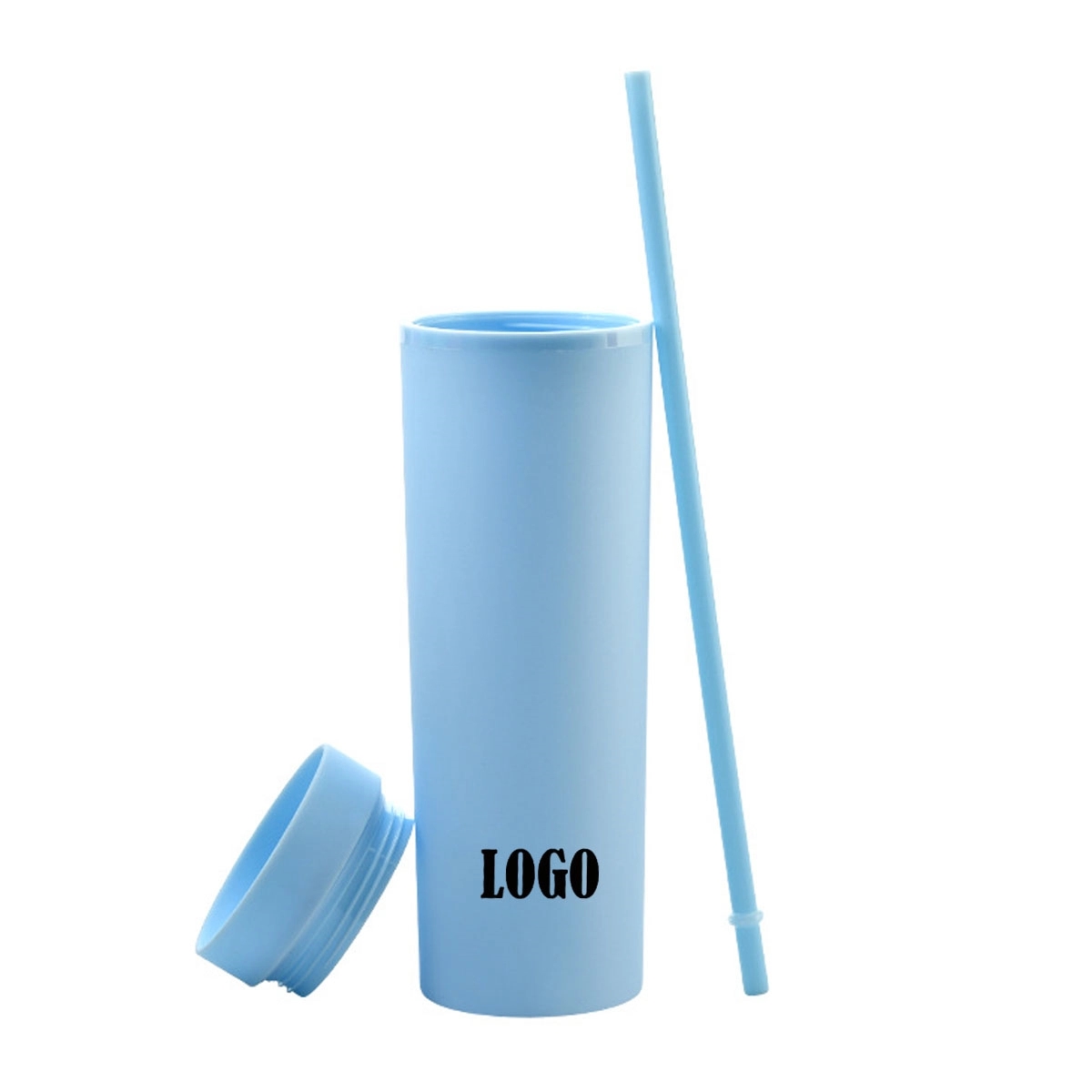 16 Oz Skinny Colored Acrylic Tumbler Double Wall 2