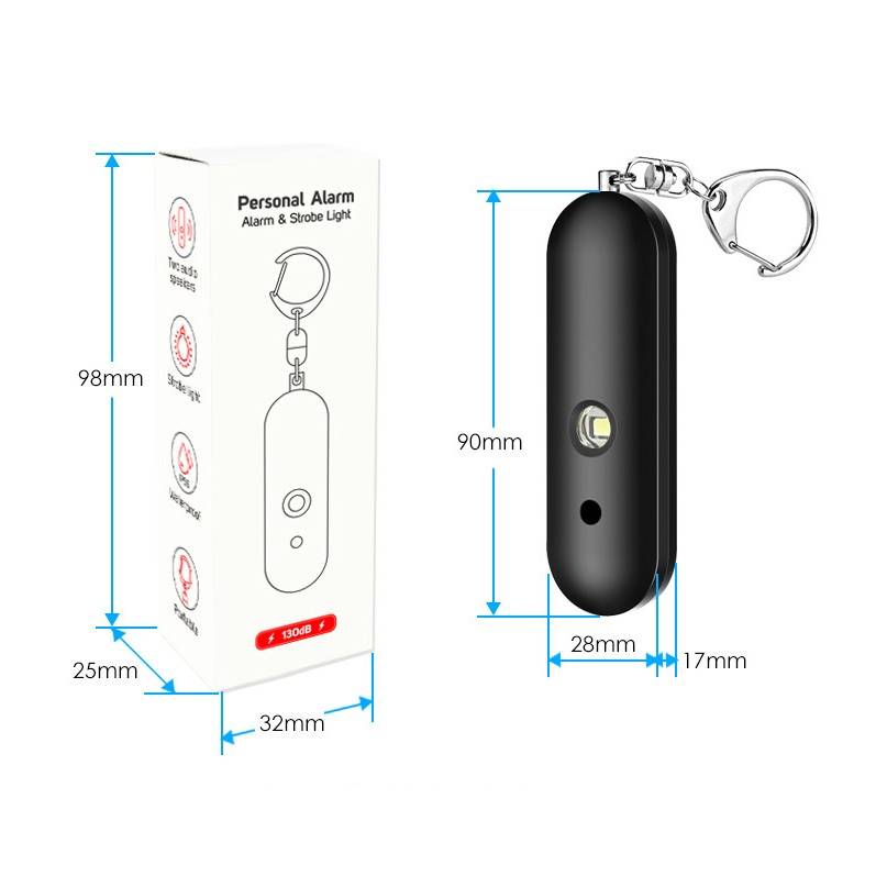 Waterproof Safety Alarm Keychain w/ Flashlight 2