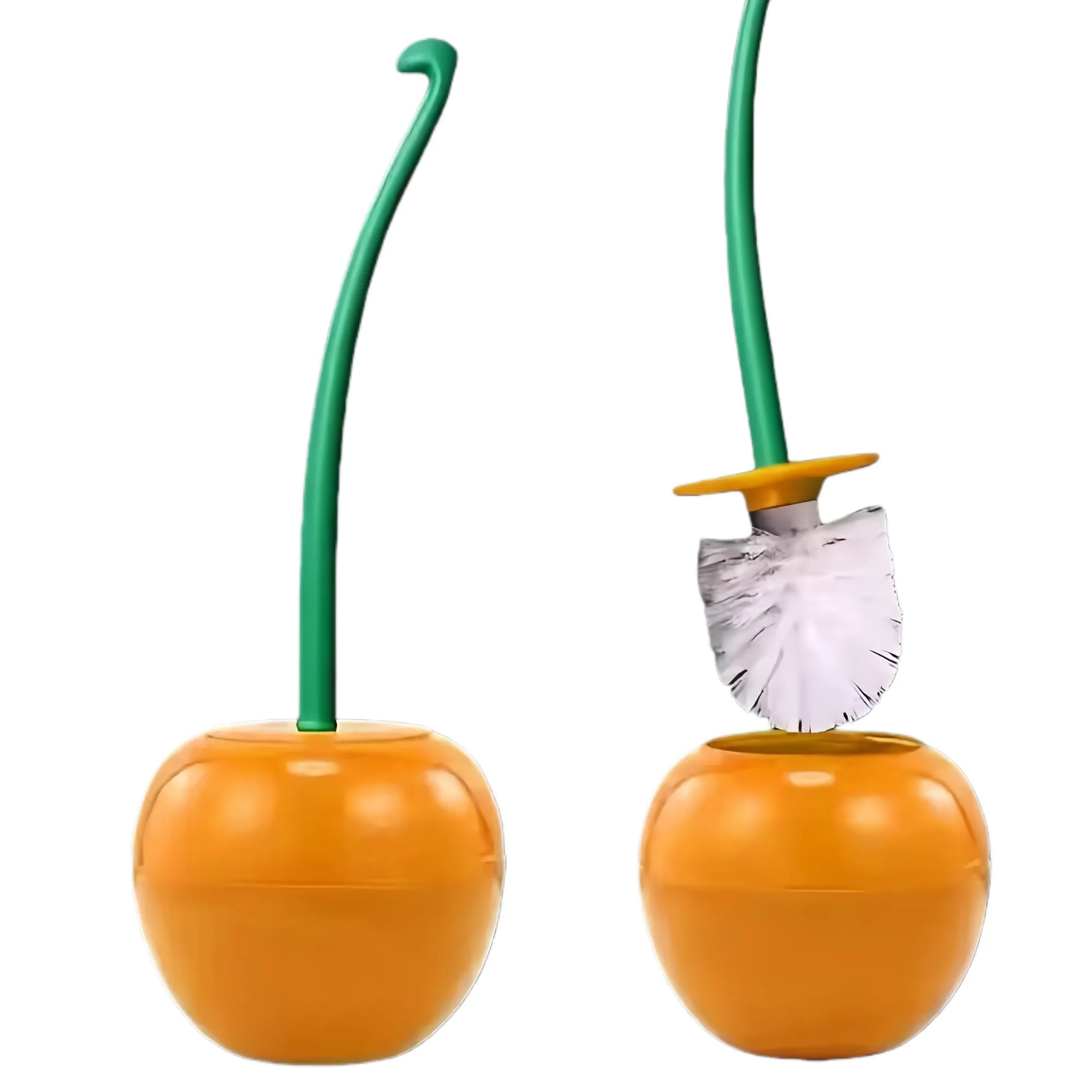 Creative Cherry Shaped Toilet Brush Set With Long Handle 5