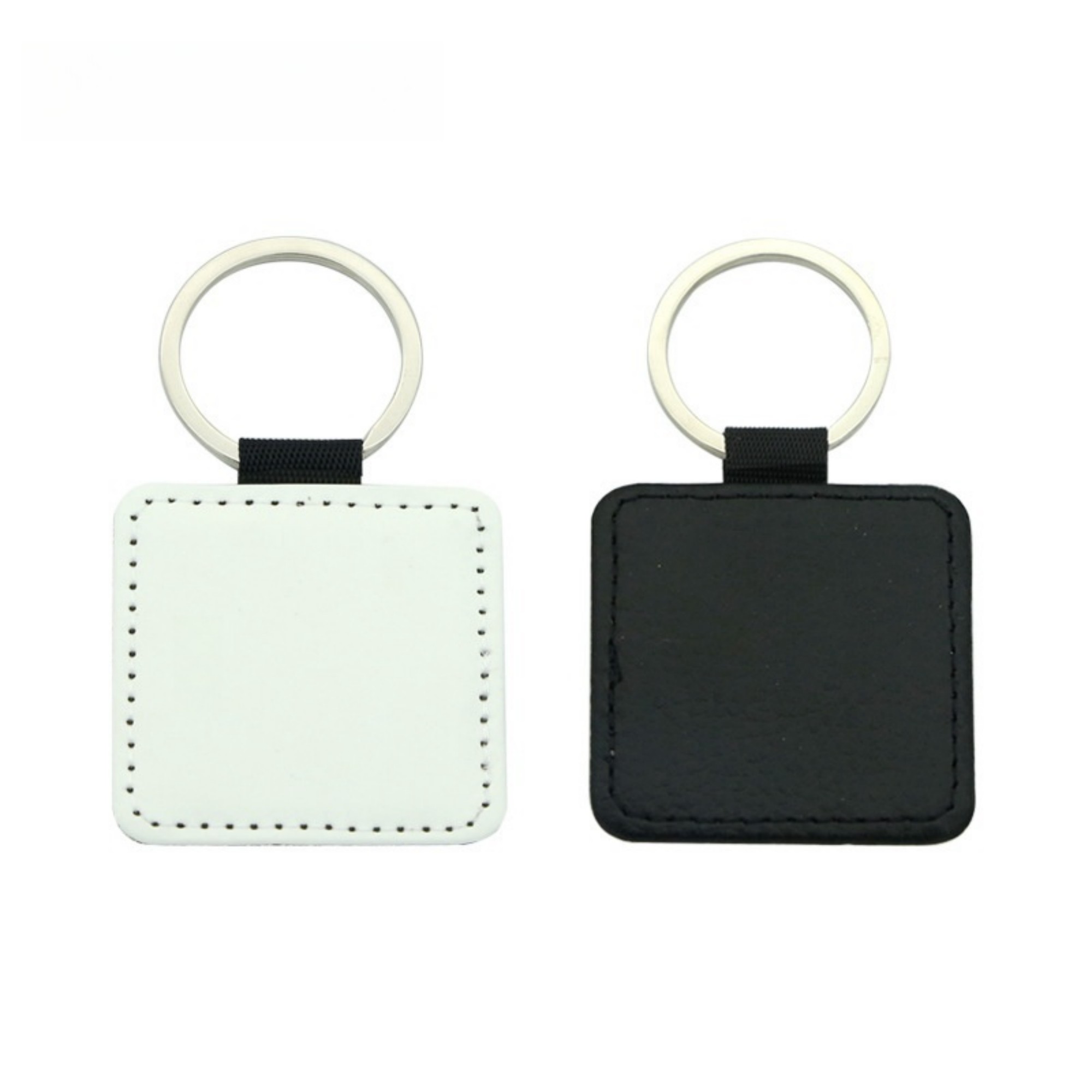 Square PU Leather Keychain 2