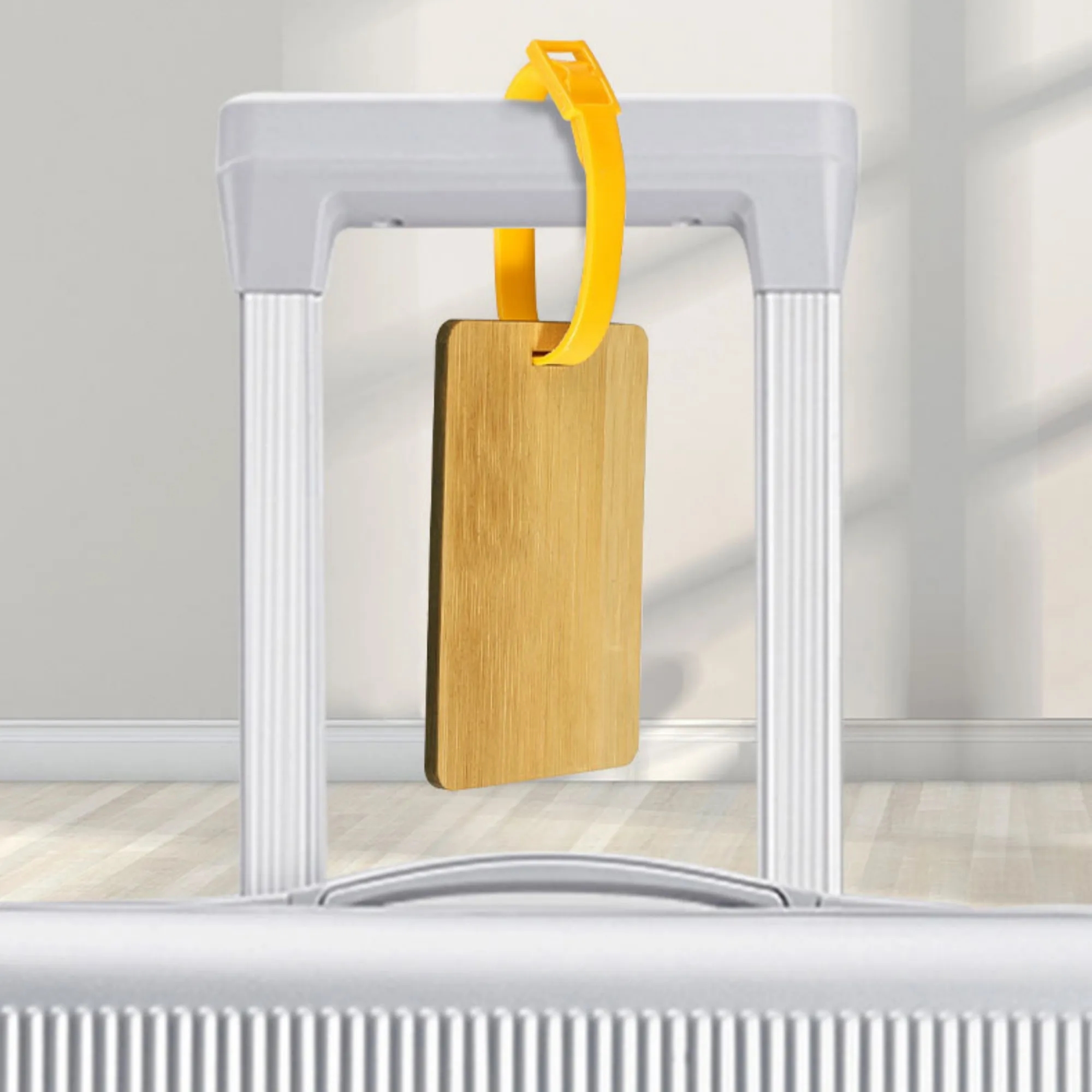 Custom Engravable Natural Bamboo Luggage Tag 7