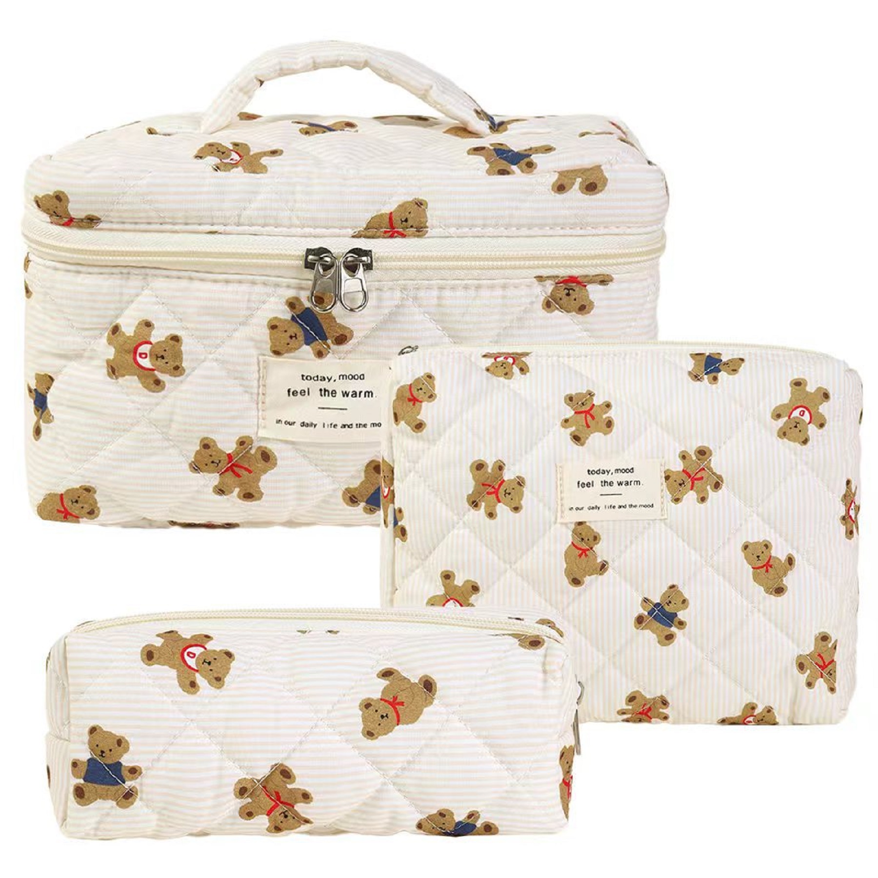 3 Pack Cotton Makeup Bag Set 4
