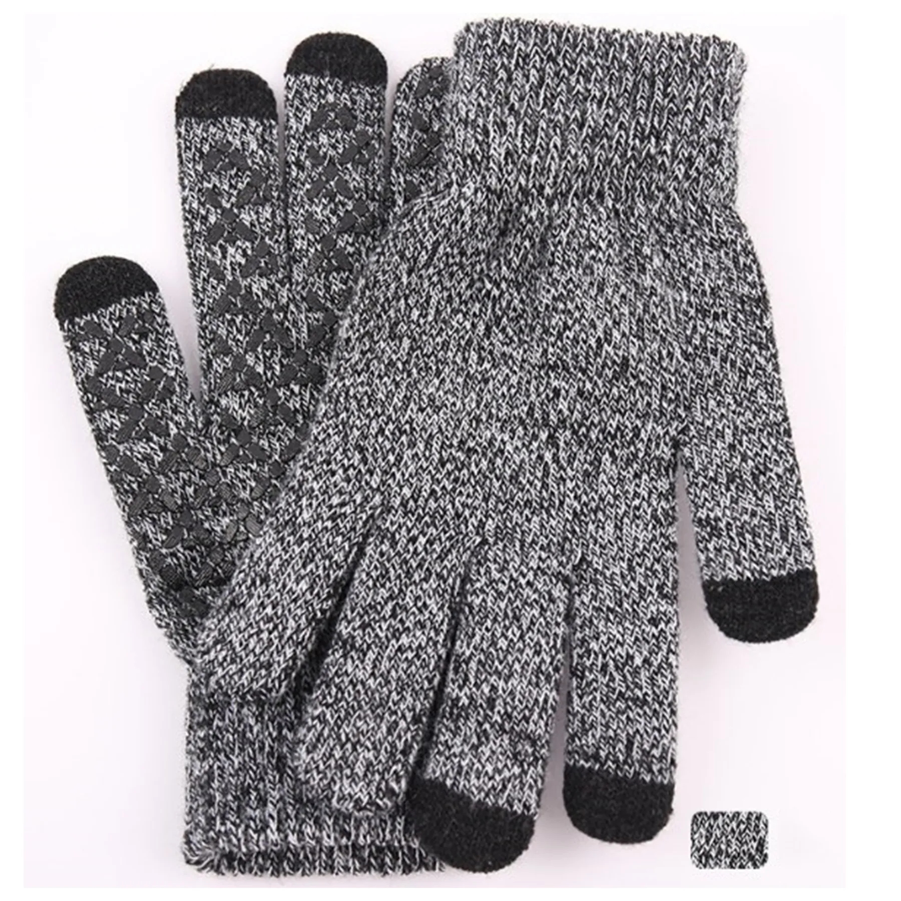 Warm Knitted Touch Screen Gloves Custom MOQ50 3