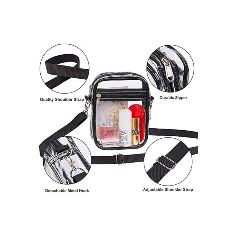 PVC Clear Crossbody Purse for women,With front pocket 4