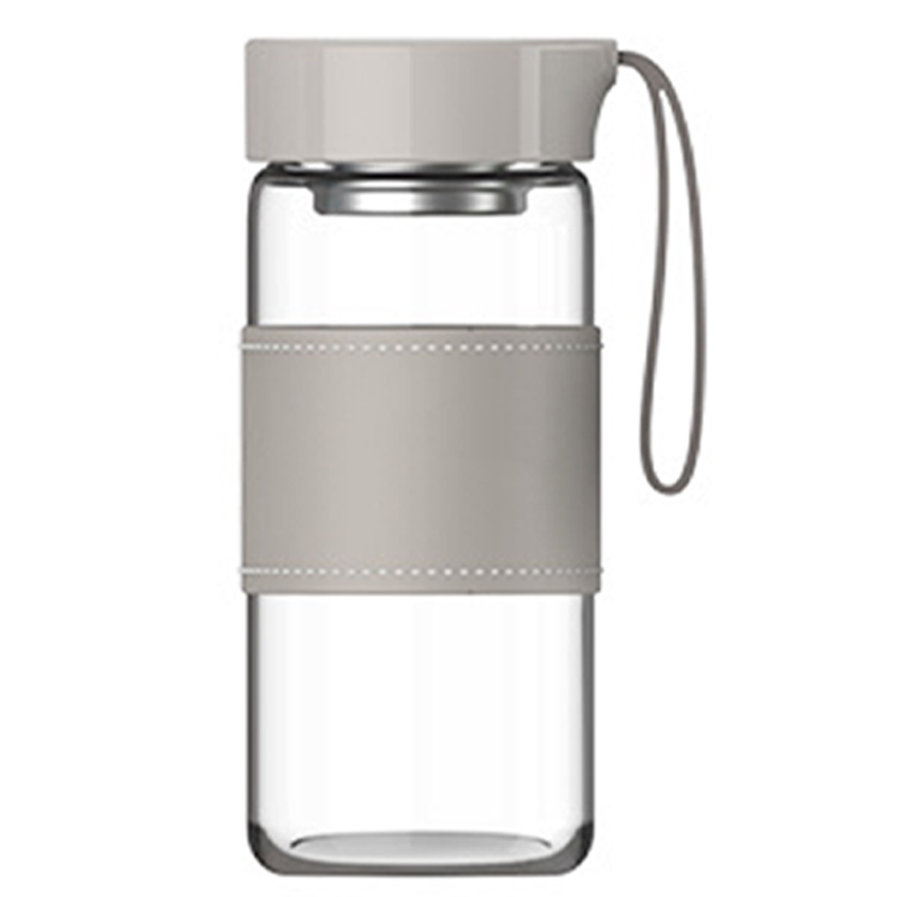 16.2Oz Glass Water Bottle W/ Tea Filter And Leather Sleeve 4