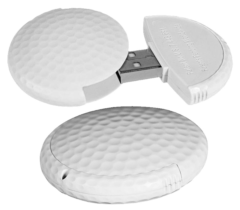 Golf Ball USB Flash Drive with Key Loop, 64MB 7