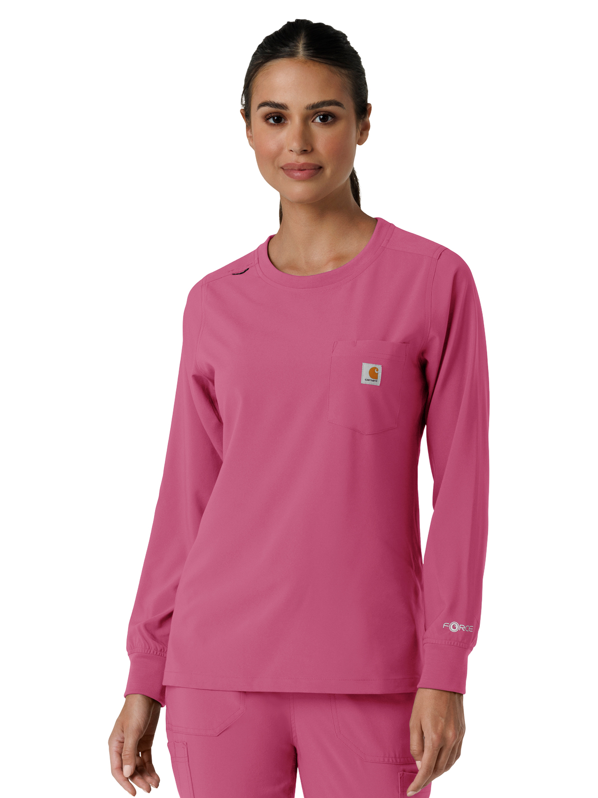 Carhartt Scrubs - Women's One-Pocket Crew Neck Long Sleeve Scrub Top 20