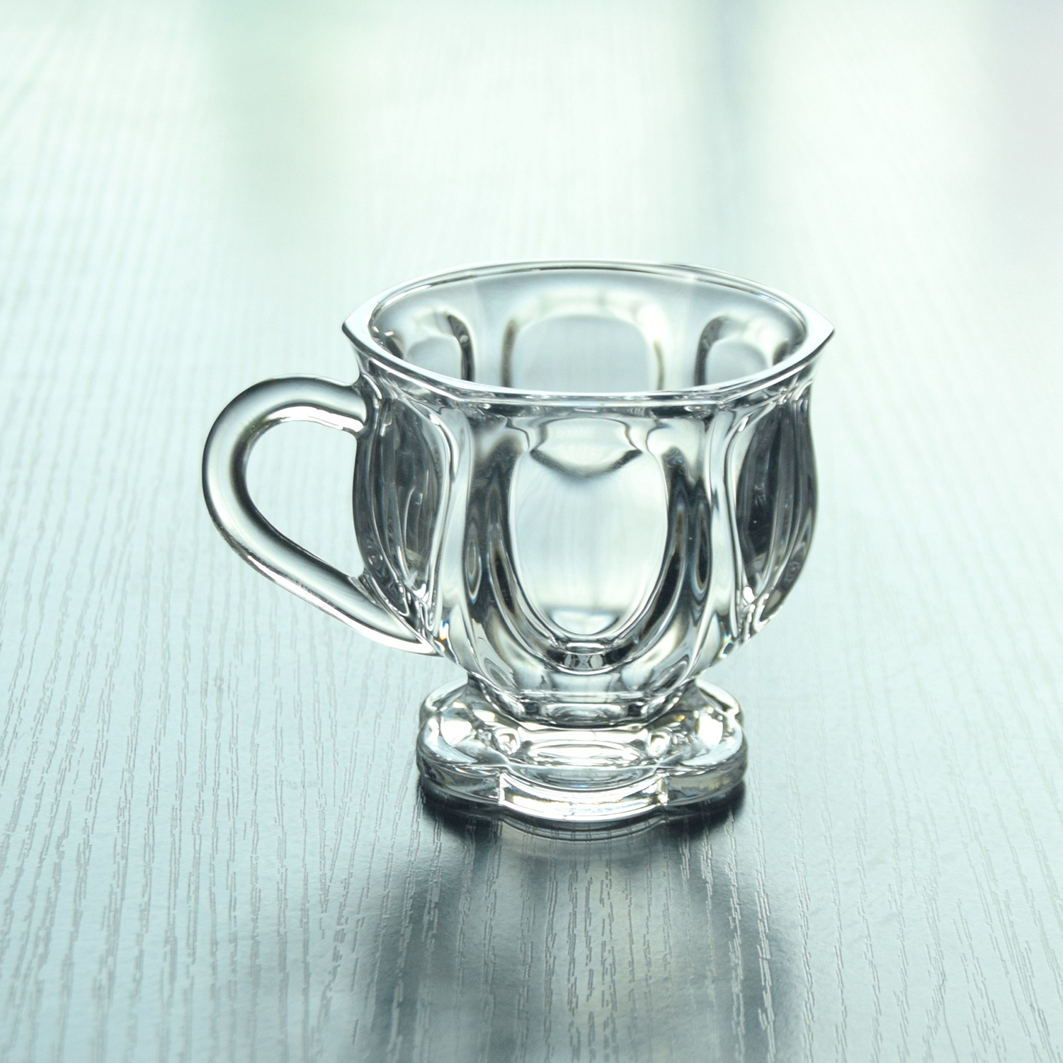 5Oz Clear Glass Coffee Cup W/ Handle 7