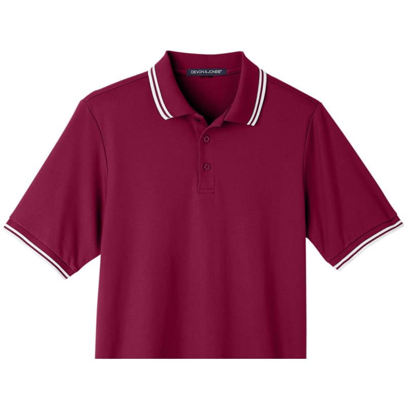 Devon & Jones Men's CrownLux Performance™ Plaited Tipped Polo 13