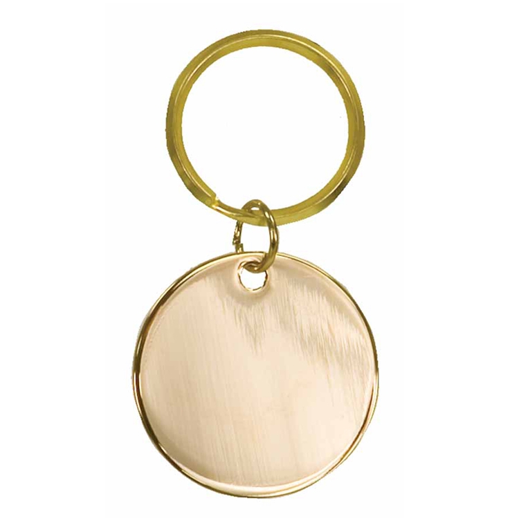 Gold Brass Round Keyring (1.5" Diam.) 3