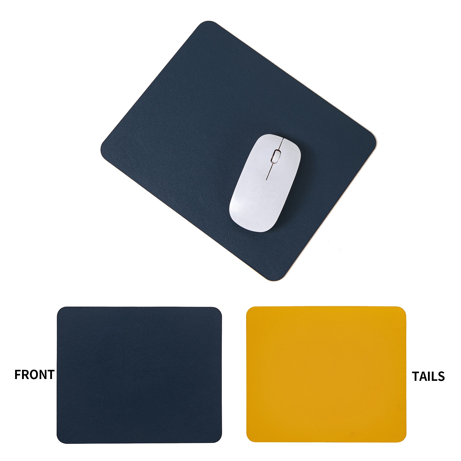 Square Double-Sided Leather Solid Color Mouse Pad 4