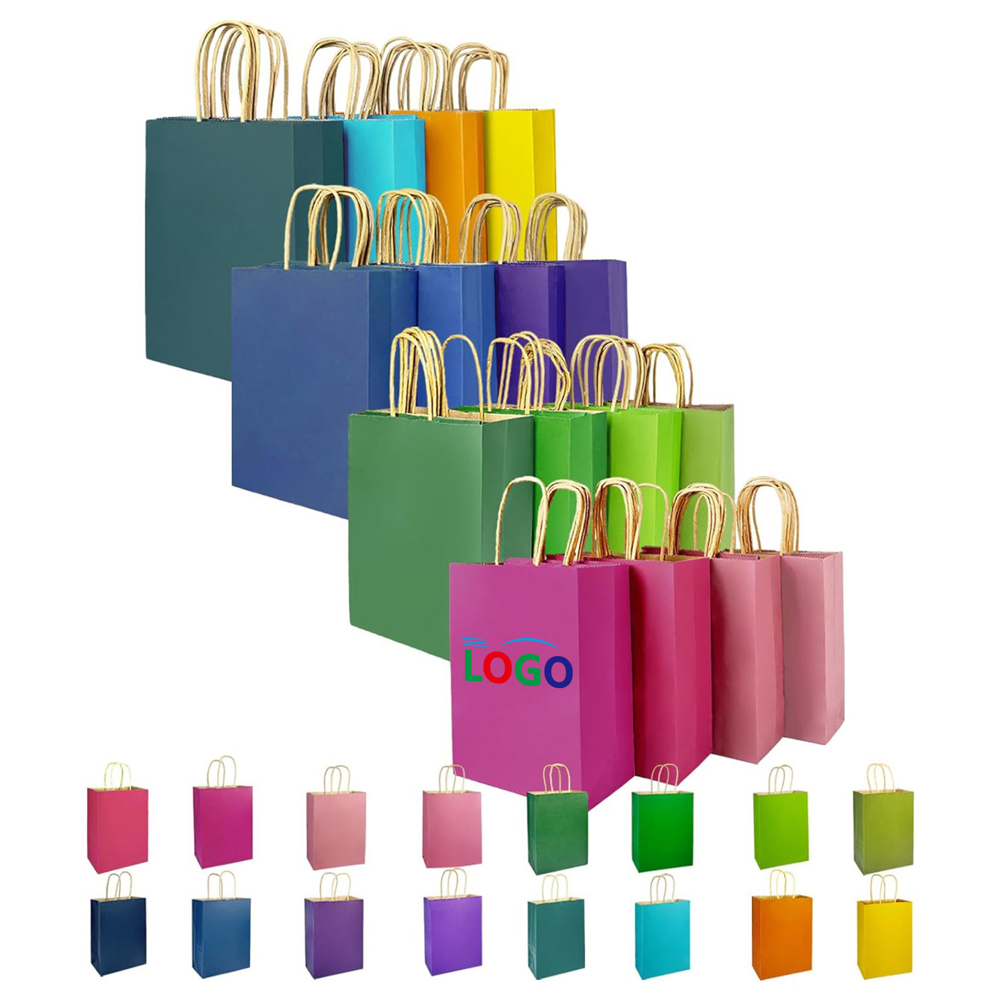 Colorful Kraft Gift Bags with Handles for Gifting 1