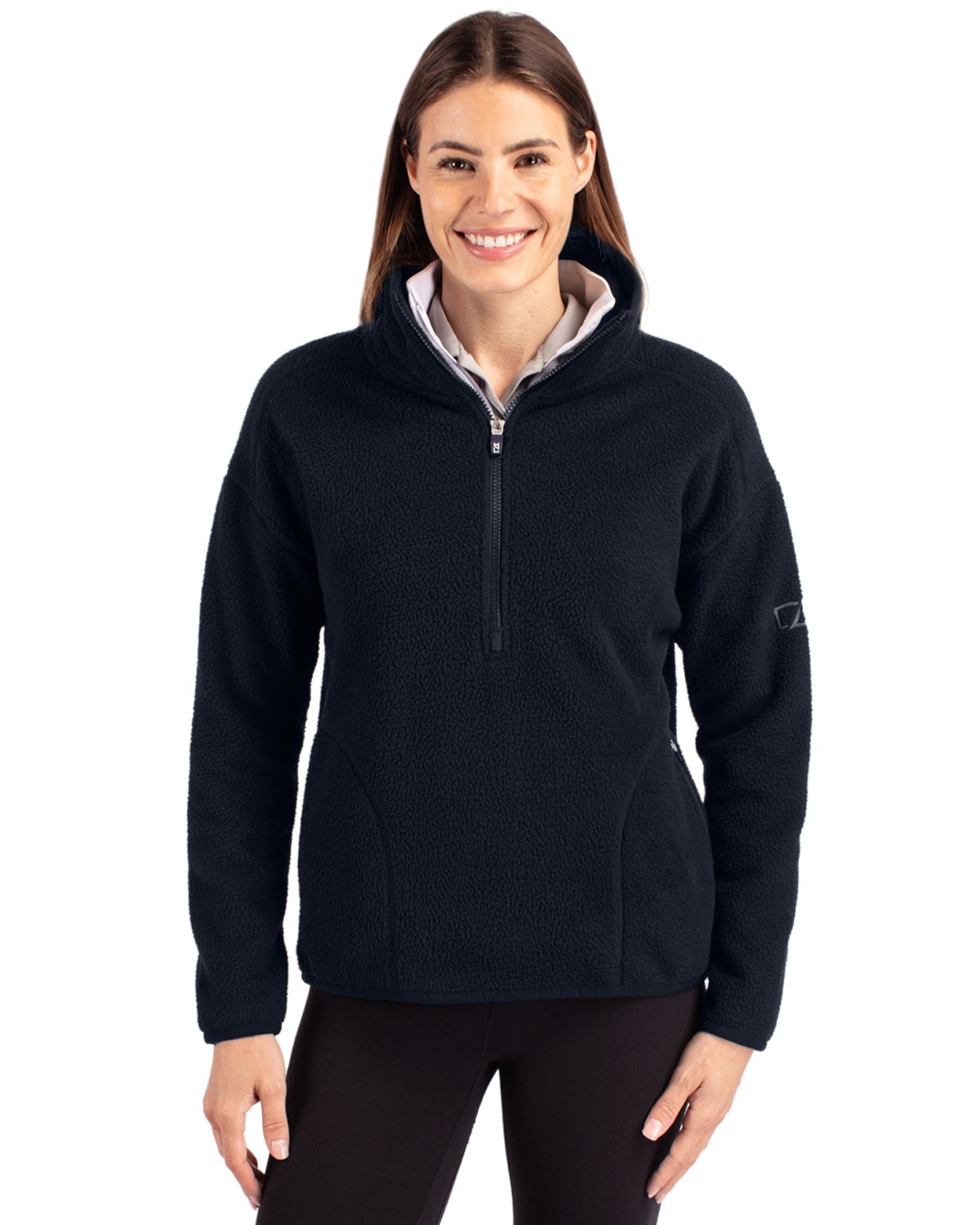 Cutter & Buck Cascade Epic Comfort Recycled Sherpa Fleece Womens Pullover Jacket 59