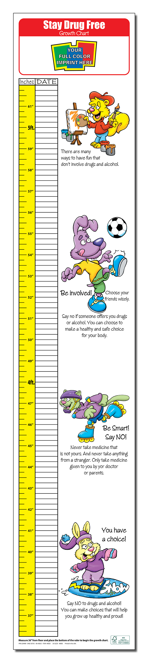 GROWTH CHART - Stay Drug Free Children's Growth Chart 1
