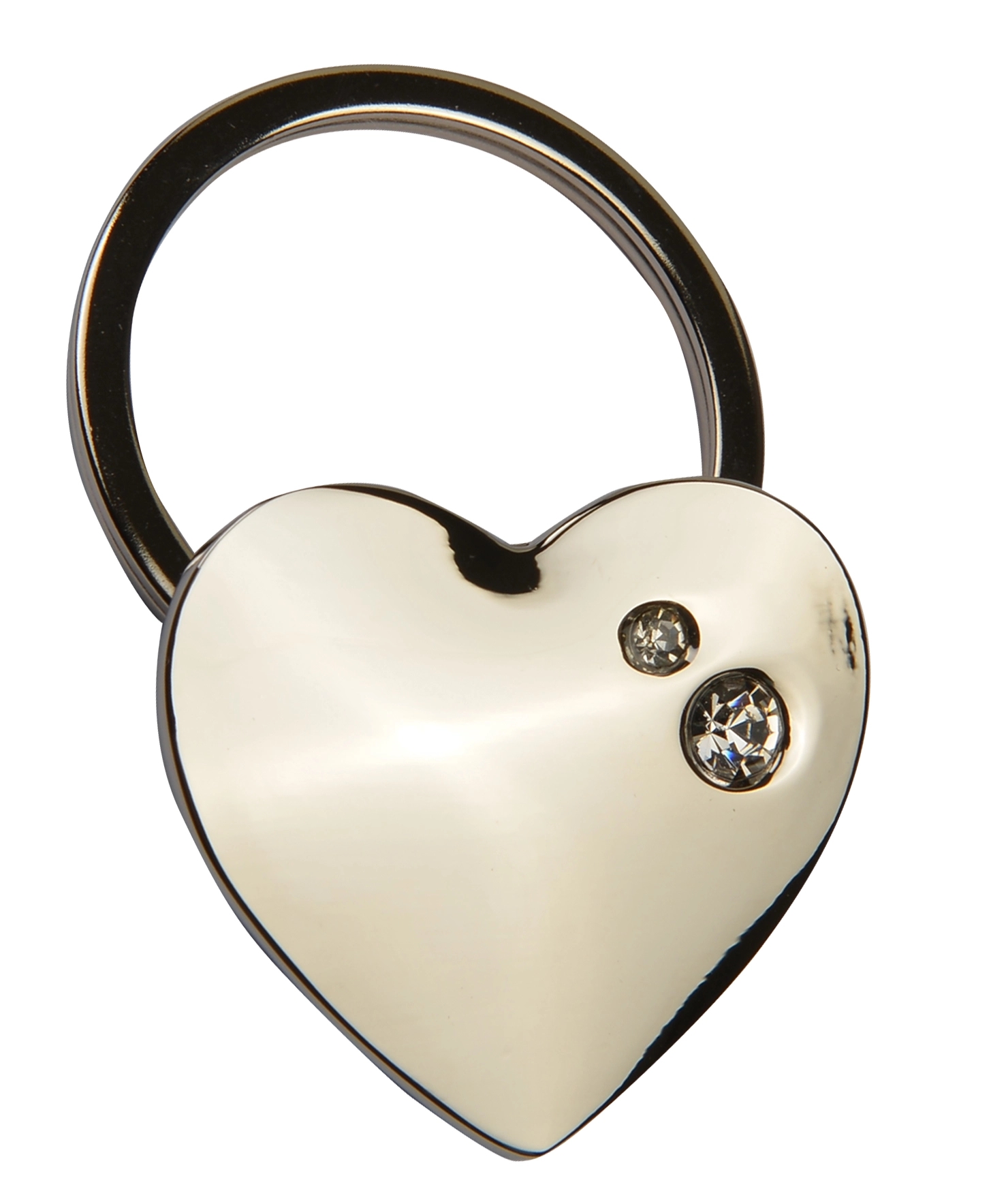 Metal Heart Double Crystal Key Chain 1
