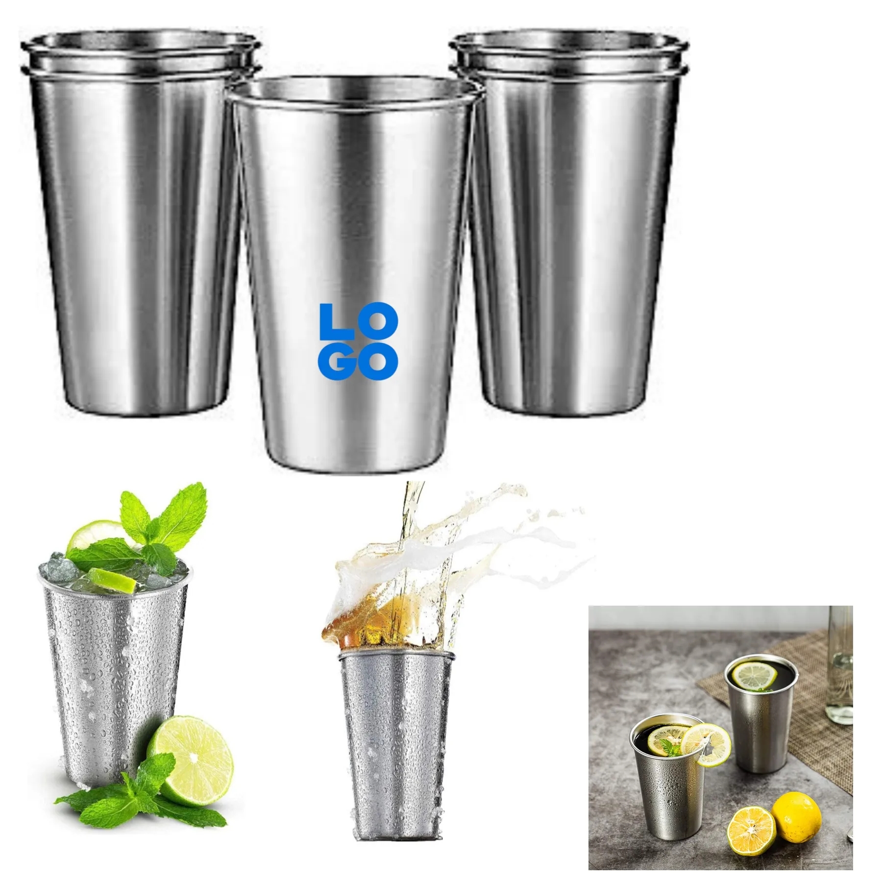 12 Ounce Stainless Steel Pint Cups 2