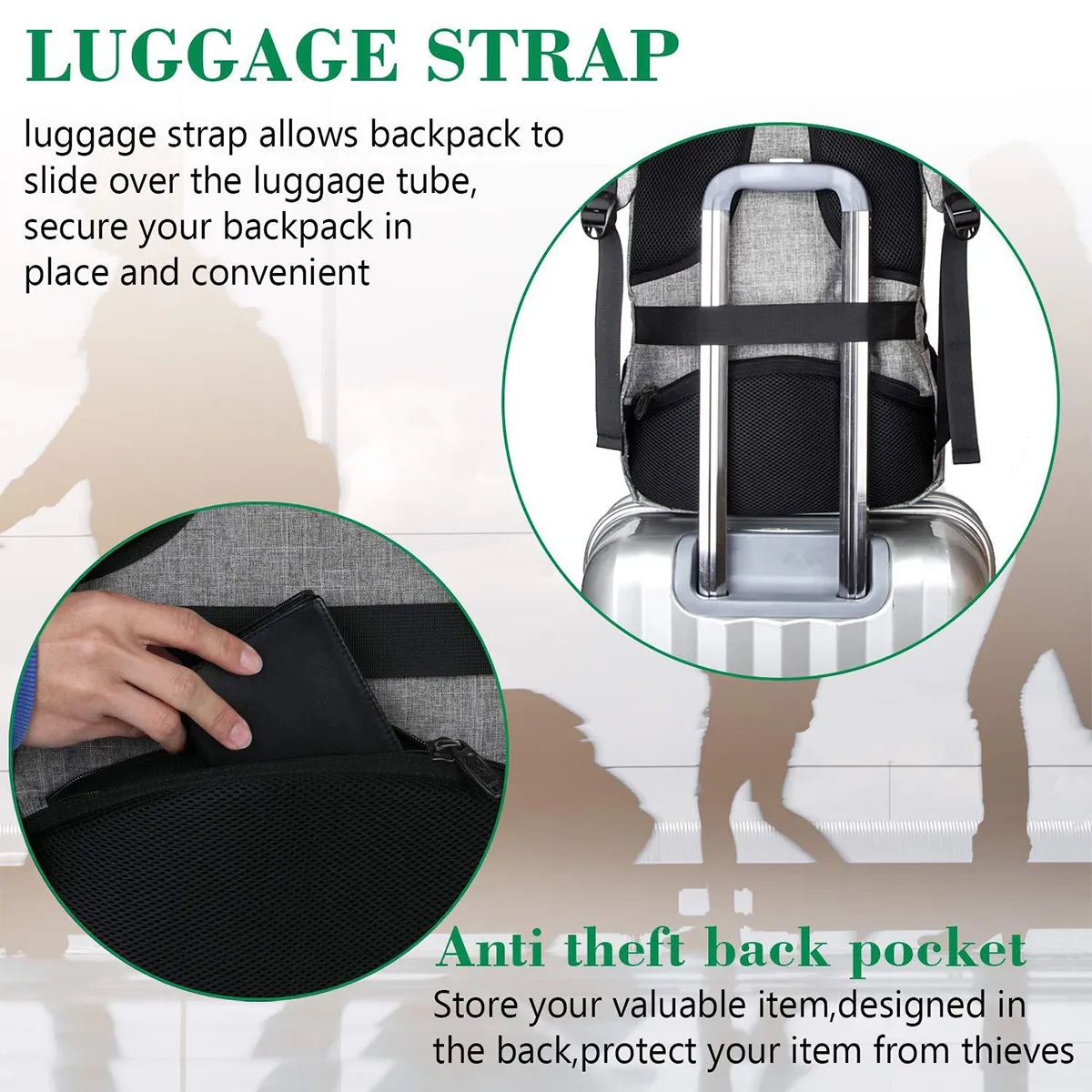Durable Travel Laptop Backpack with USB Charging Port 4
