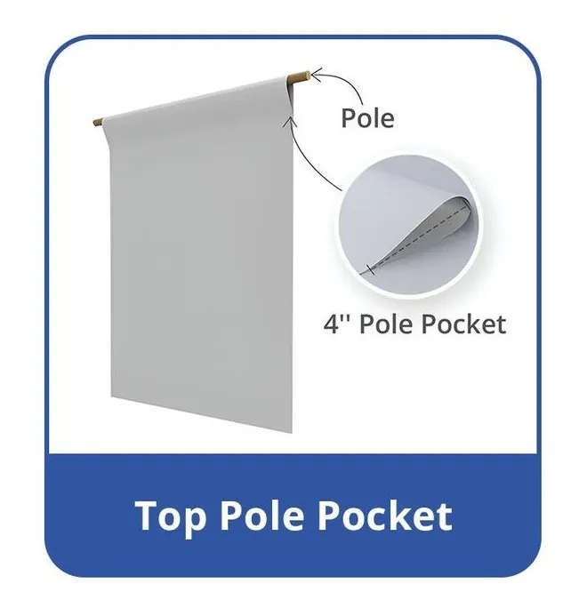 Polyester Fabric Banners with Top Pole Pocket (1Ft x 1Ft) 5
