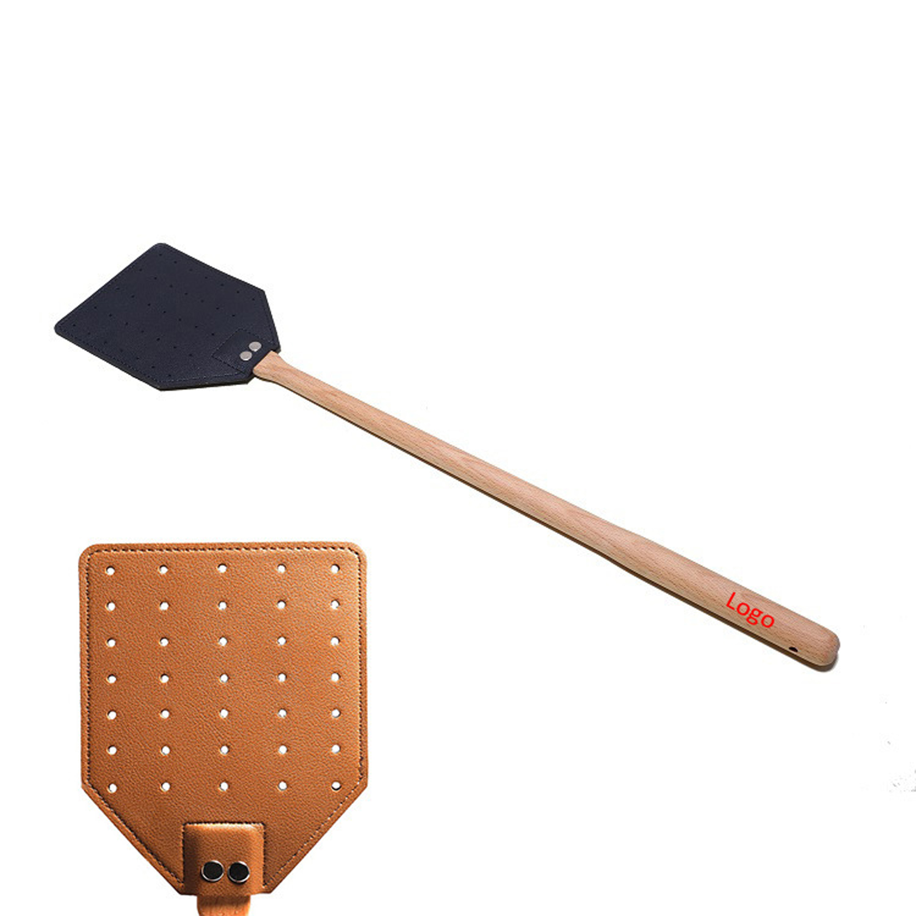 Heavy-Duty Leather Fly Swatter with Wooden Handle 5