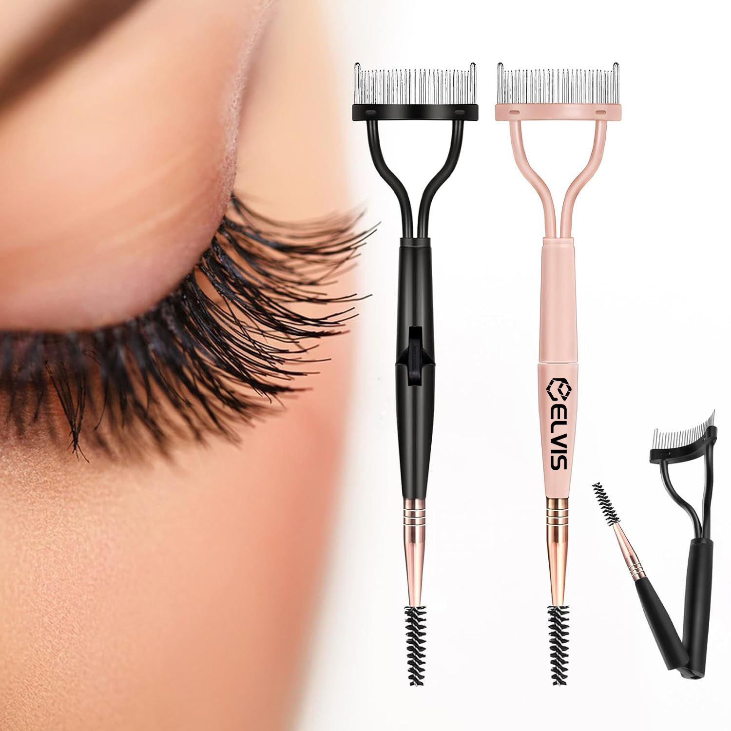 Foldable Steel Needle Eyelash Comb 1