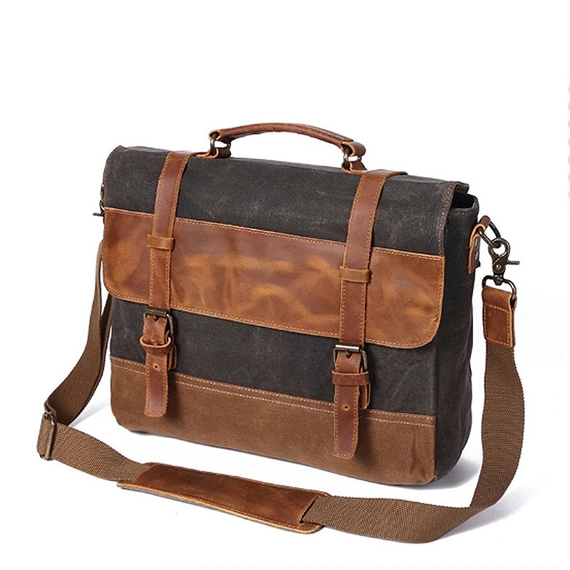 Canvas Leather Computer Laptop Bag 7