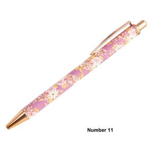 Metal Ballpoint Pen With Flower Pattern 4