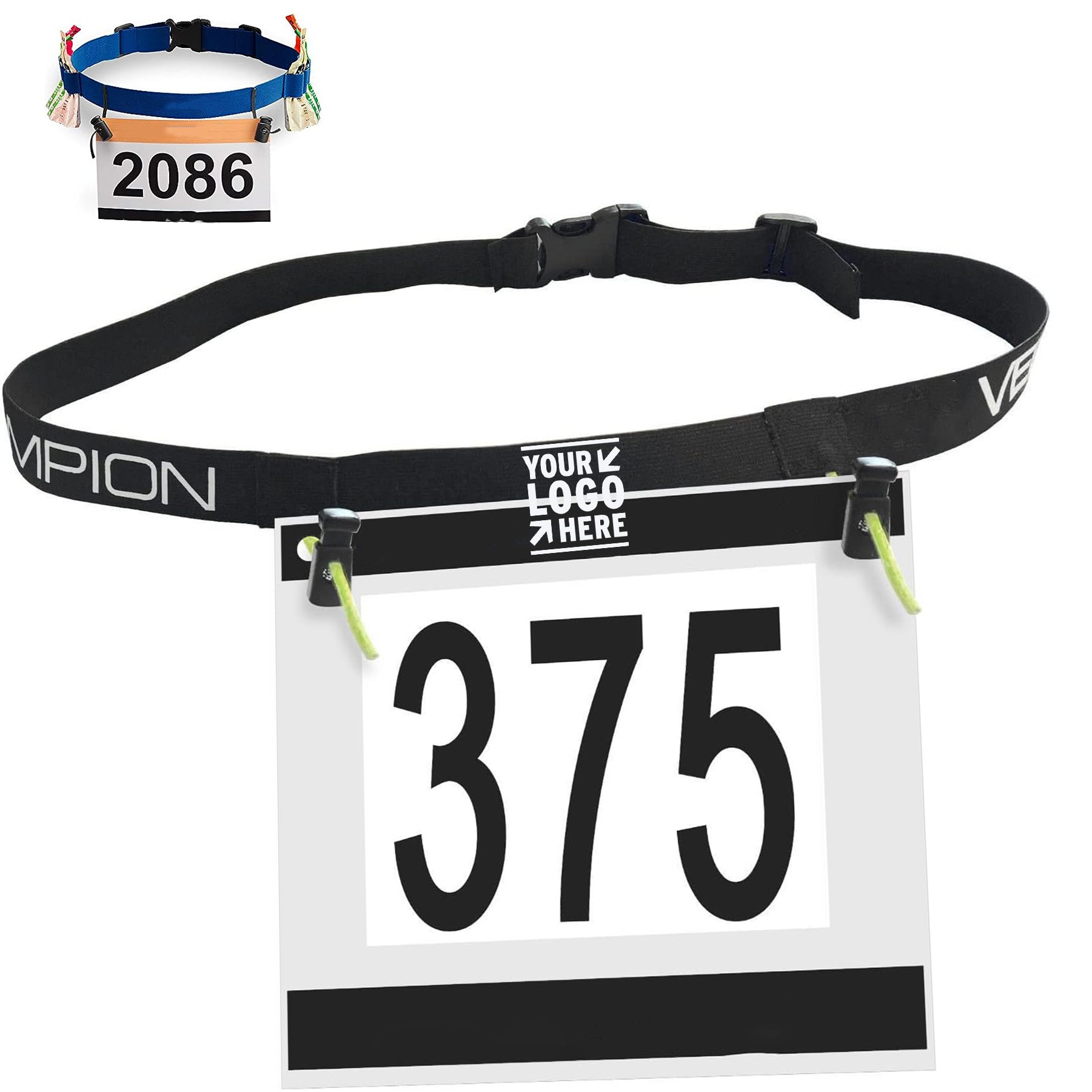 No Pin Needed Running Triathlon Marathon Number Belt 2