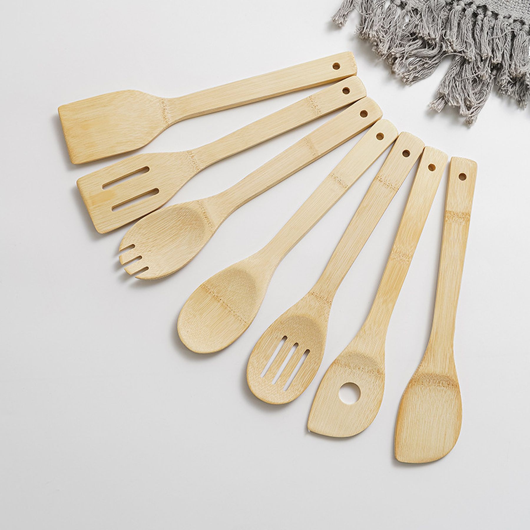 6-Piece Nonstick Bamboo Cooking Utensil Spatula Spoon 6